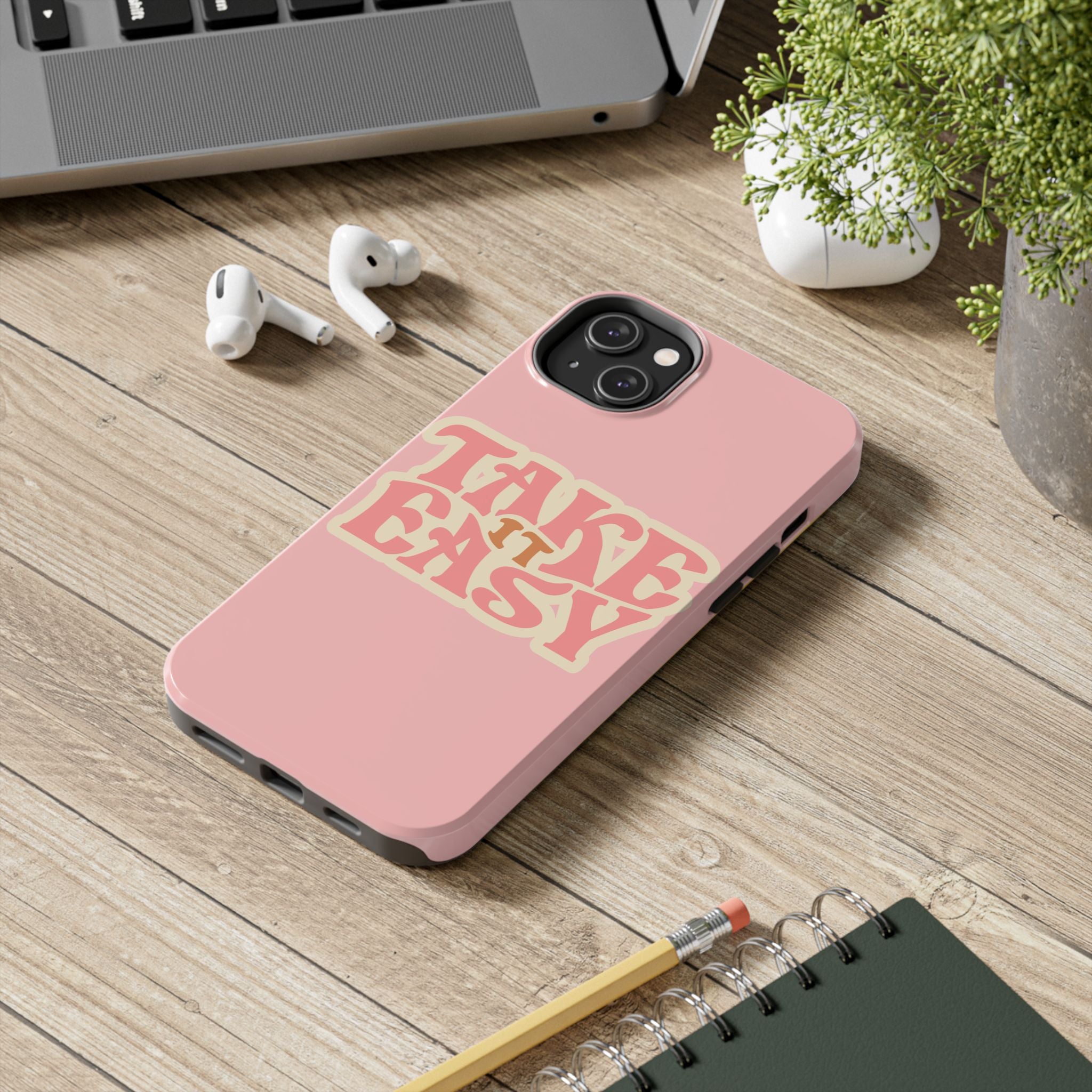 60s Pink Take It Easy Phone Case 🌸✌️📱