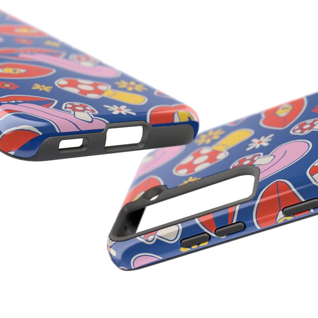 70s Lips Mushrooms Flower Power Phone Case 🌼💋🍄