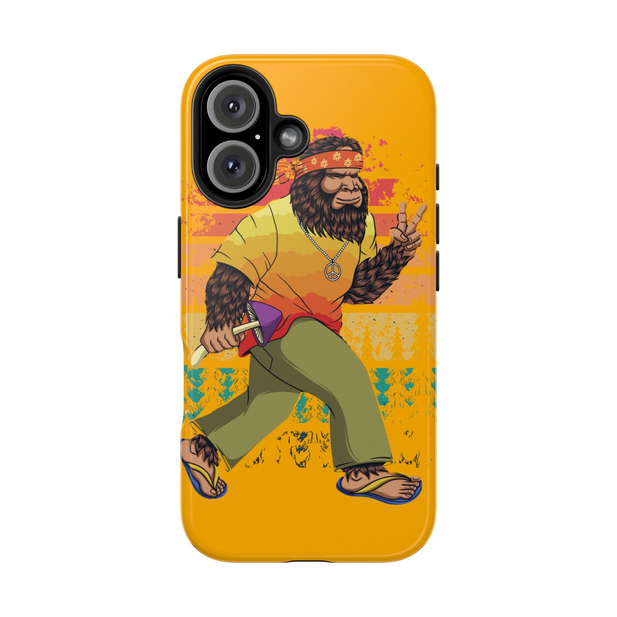 70s Bigfoot Mushroom Hunting Peace Phone Case 🍄✌️