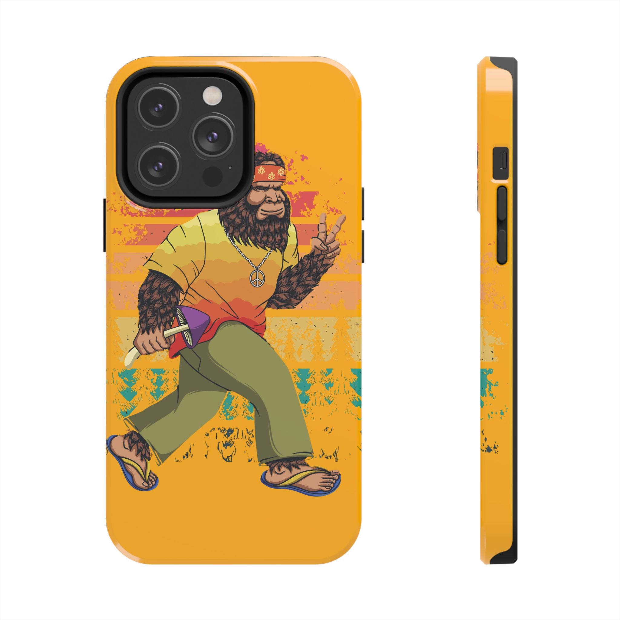 70s Bigfoot Mushroom Hunting Peace Phone Case 🍄✌️