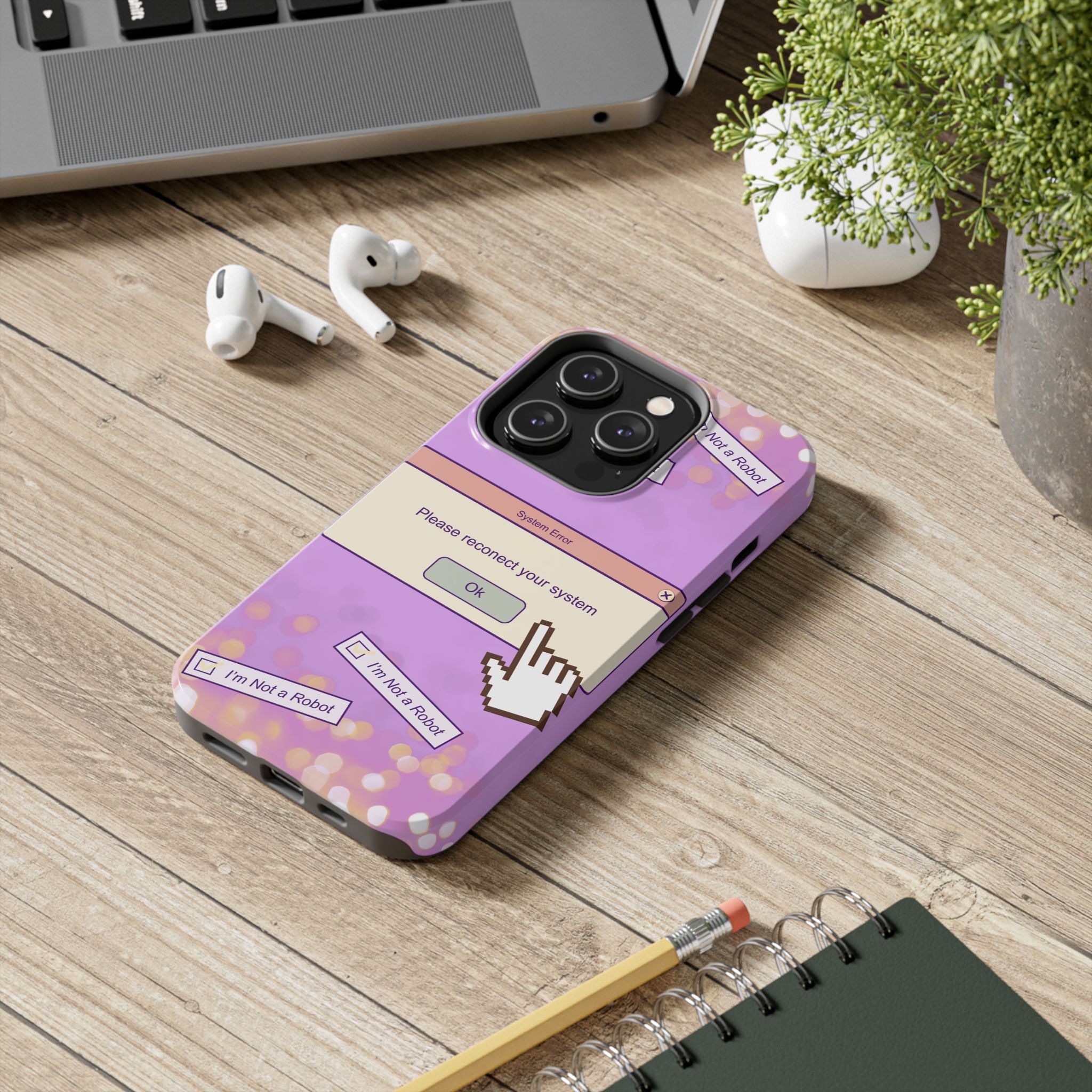 Y2K I’m Not a Robot System Error Phone Case 🤖💻📱