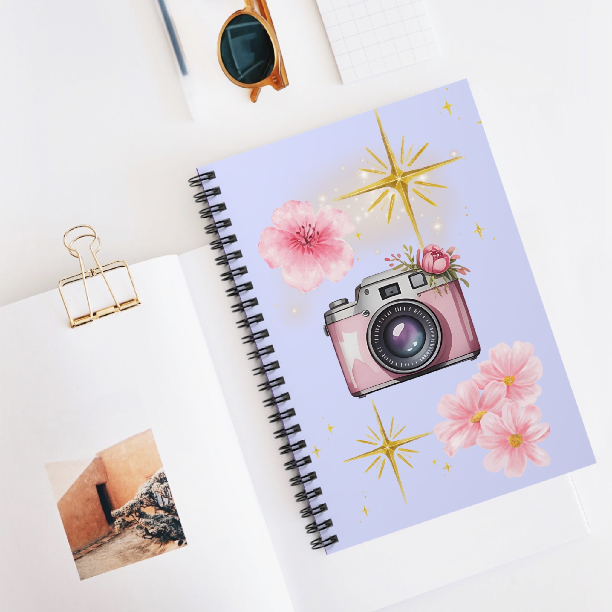 🌸💜 50s Retro Floral Pink & Purple Shine Journal ✨🌿