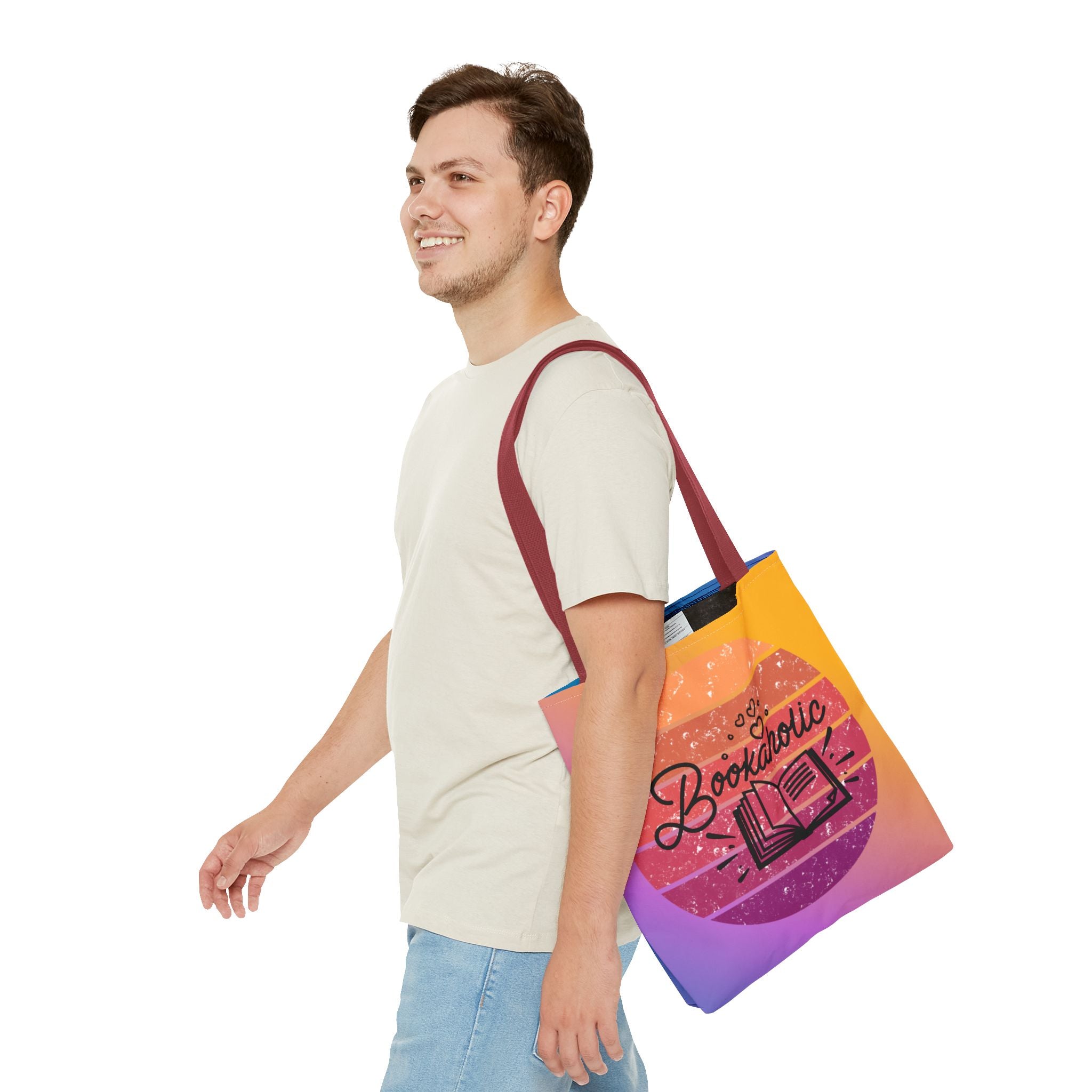 📚 60s Bookaholic Retro Tote Bag
