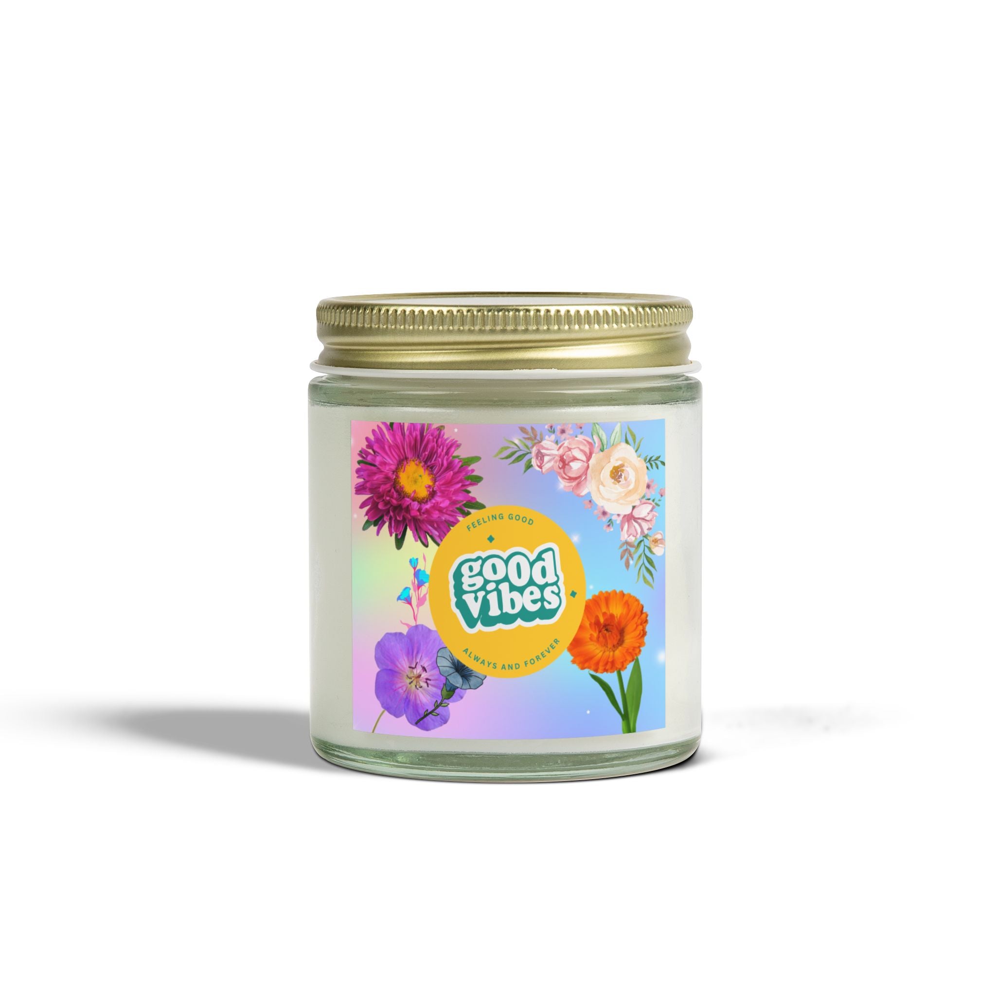 🌸 Good Vibes Floral Candle
