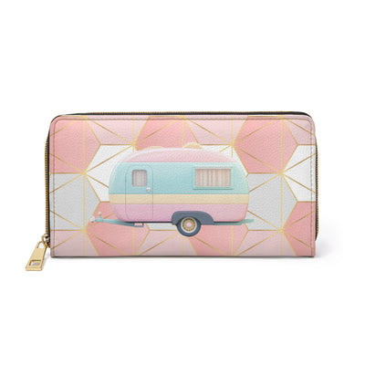 50s Pink & Rose Gold “Gone Camping” Wallet 🌸✨🏕️
