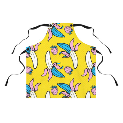 60s Bananas & Strawberries Pop Art Cooking Apron 🍌🍓🎨👩‍🍳