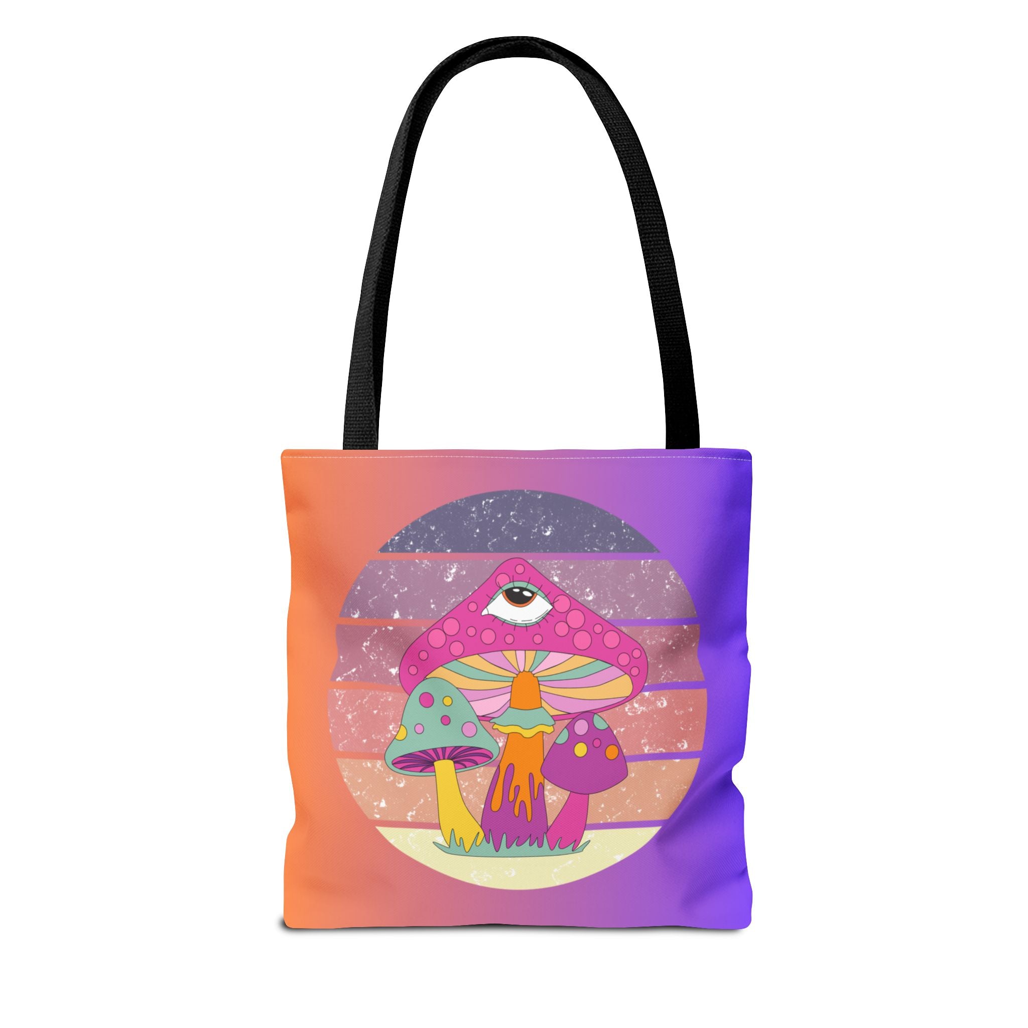 🍄🎶 70s Trippy Mushroom Synthwave Tote Bag 🌈✨