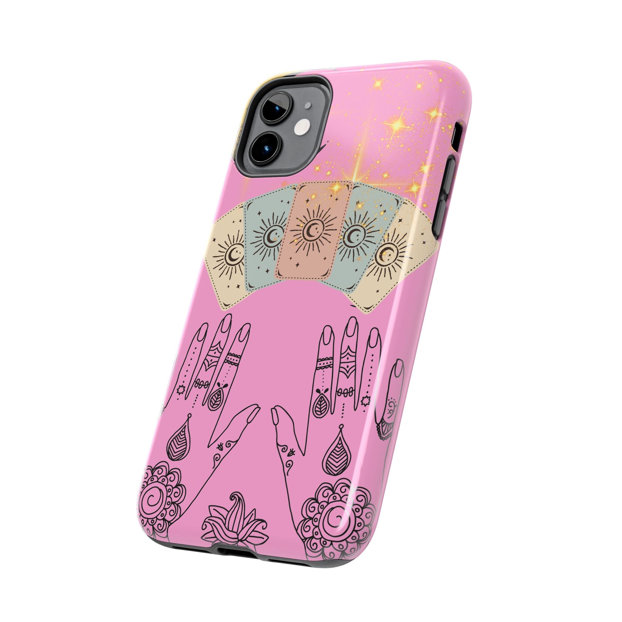 60s–70s Mystical Tarot Henna Hands Phone Case 🔮📱