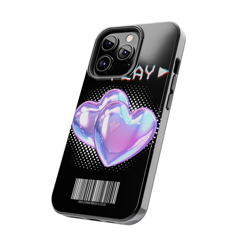 Y2K Black Play Barcode Phone Case 📱🖤