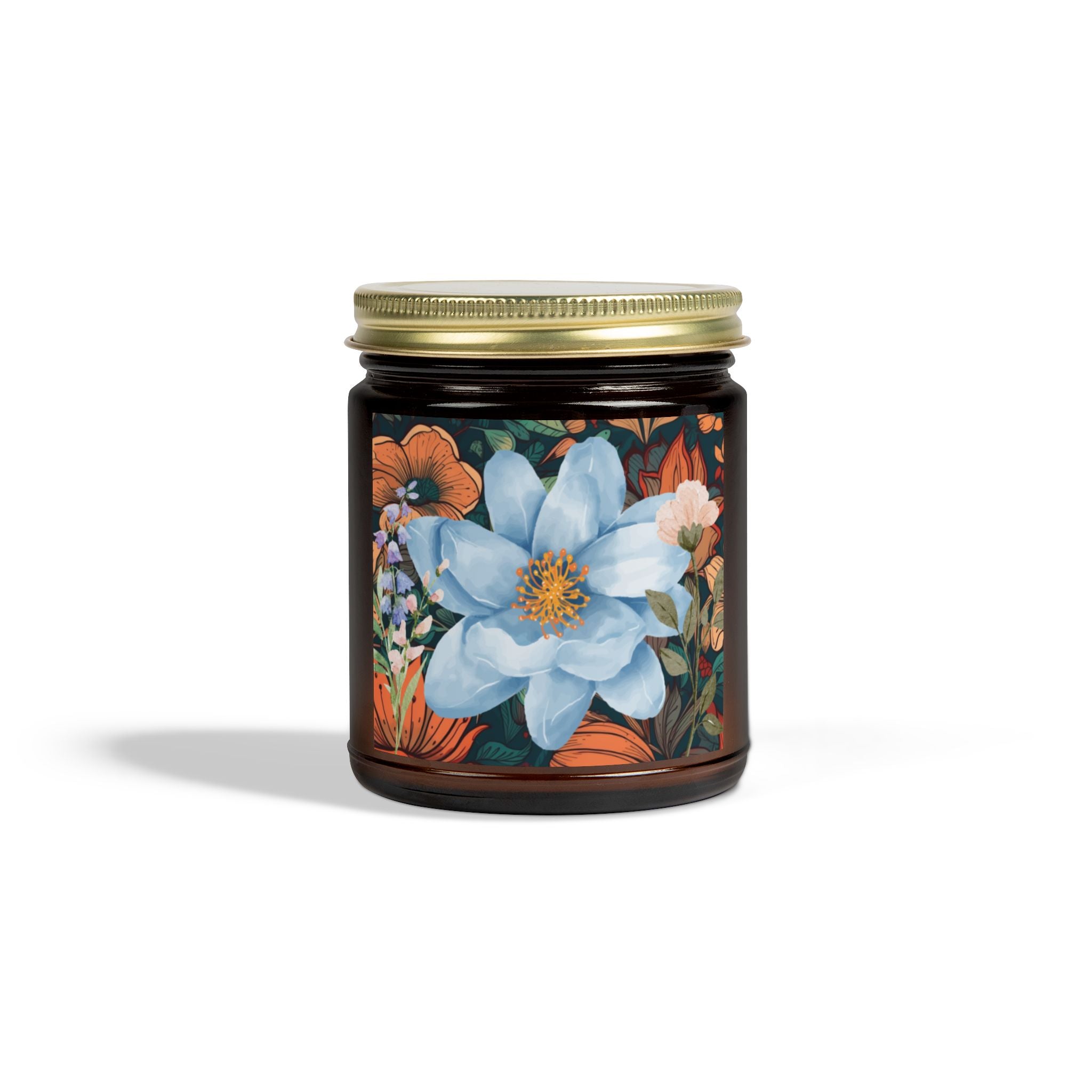 Blue Green Florals Candle 💙🌿🕯️