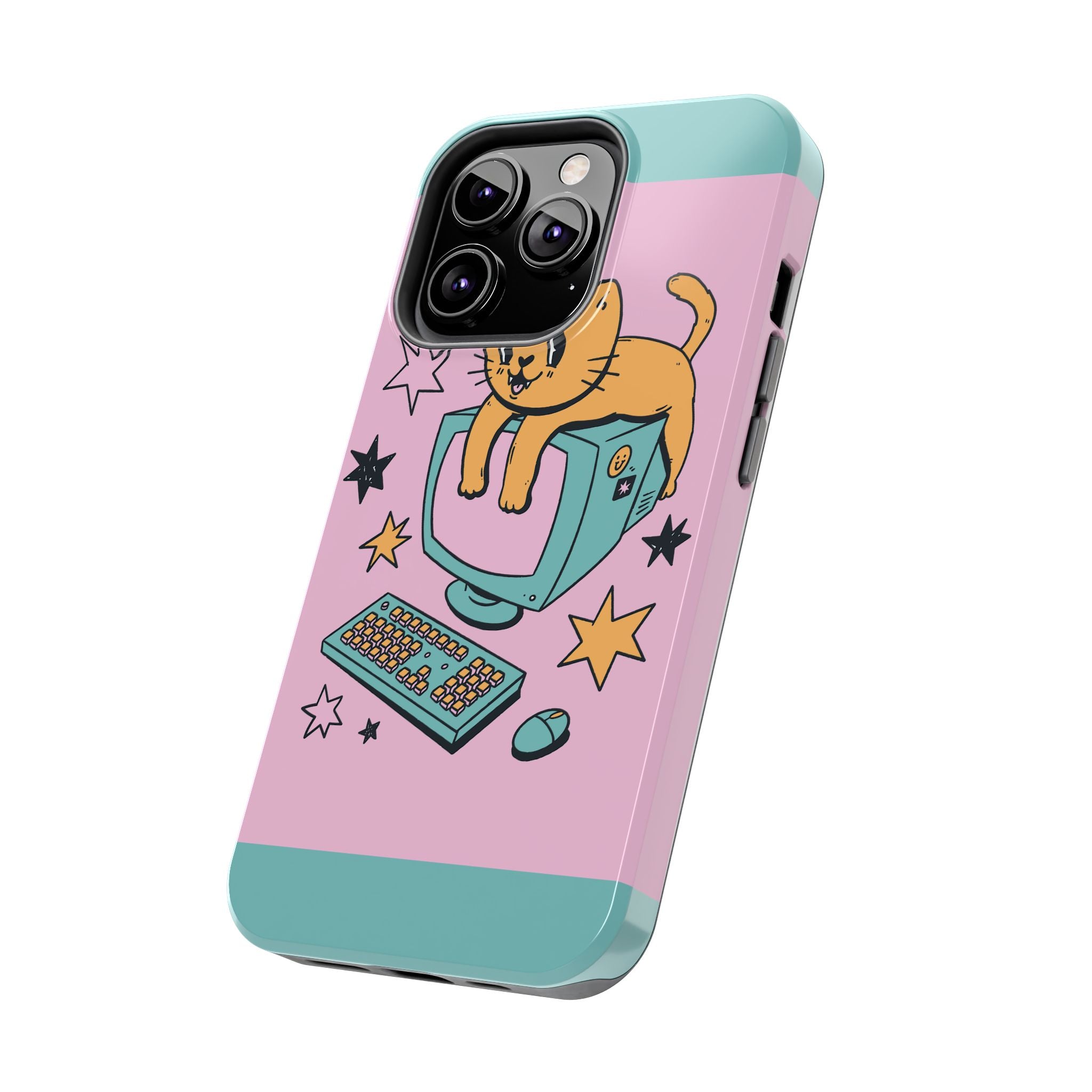 90s Cat and Computer Phone Case 🐱💾
