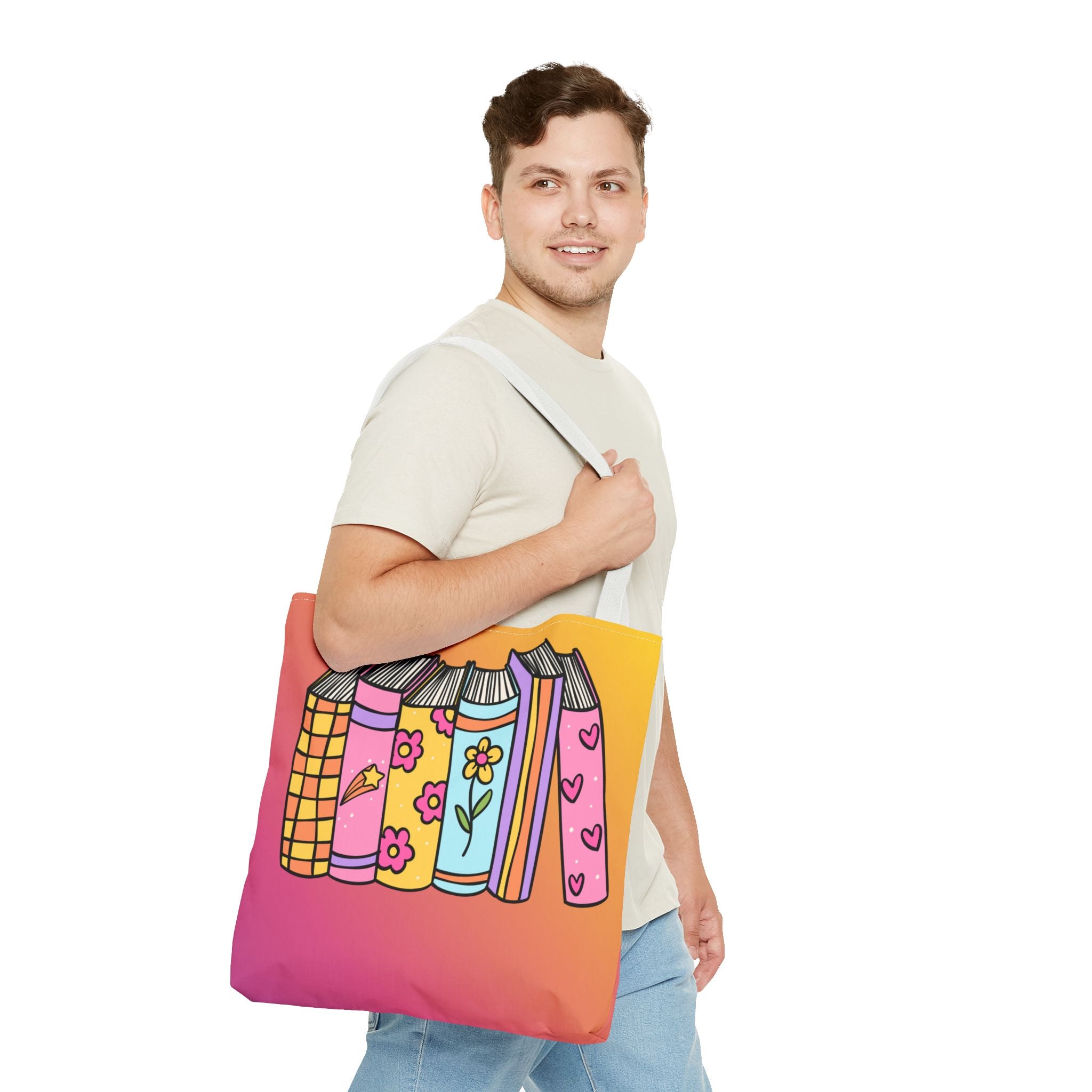 💿 90s Book Collector Bright Books Tote Bag