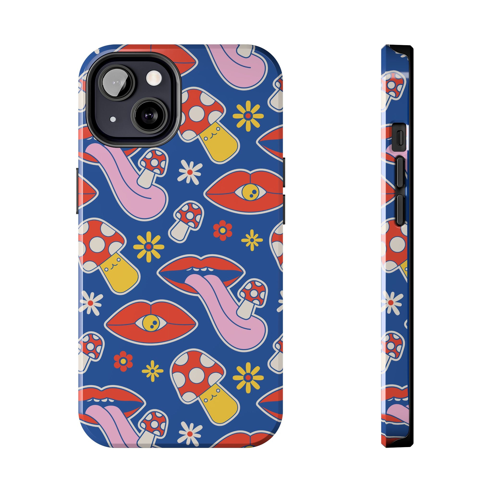 70s Lips Mushrooms Flower Power Phone Case 🌼💋🍄