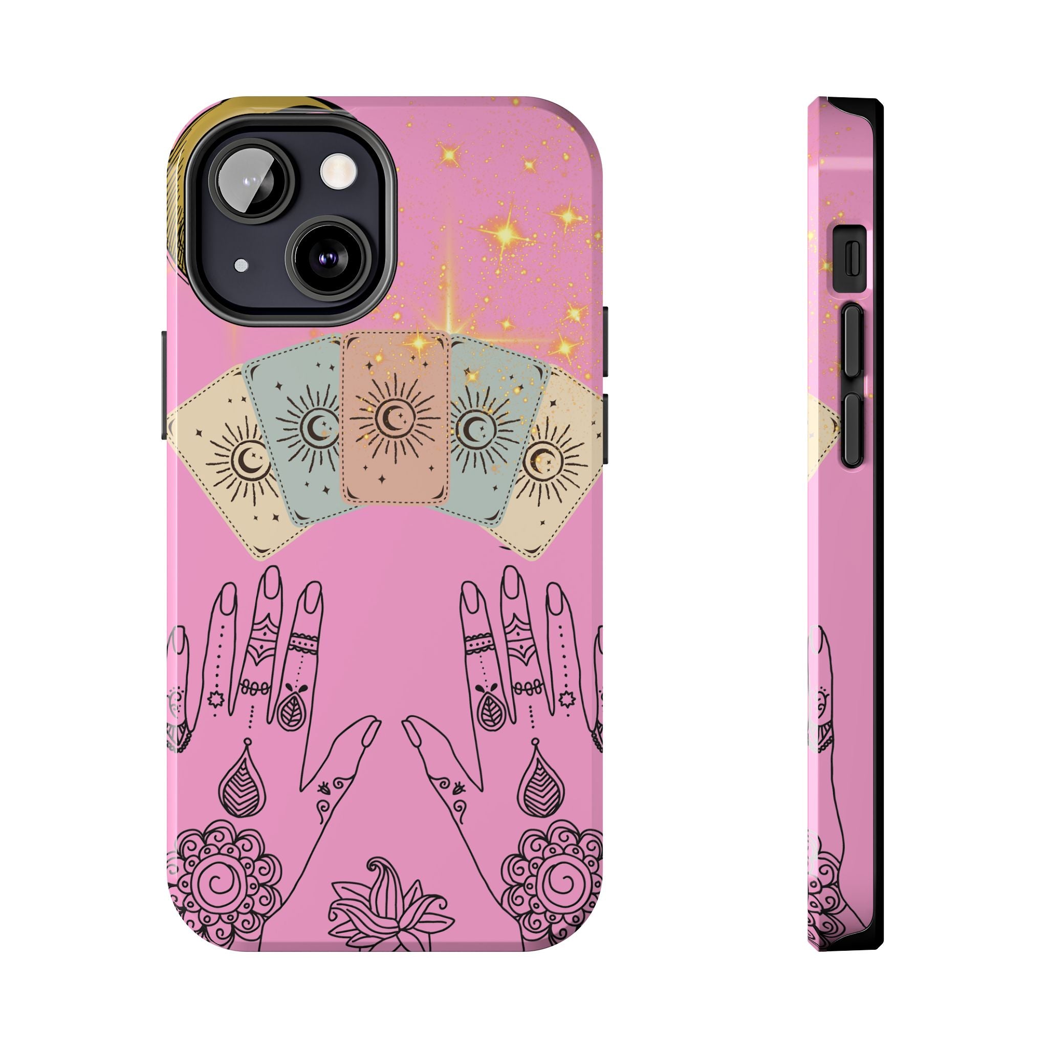 60s–70s Mystical Tarot Henna Hands Phone Case 🔮📱