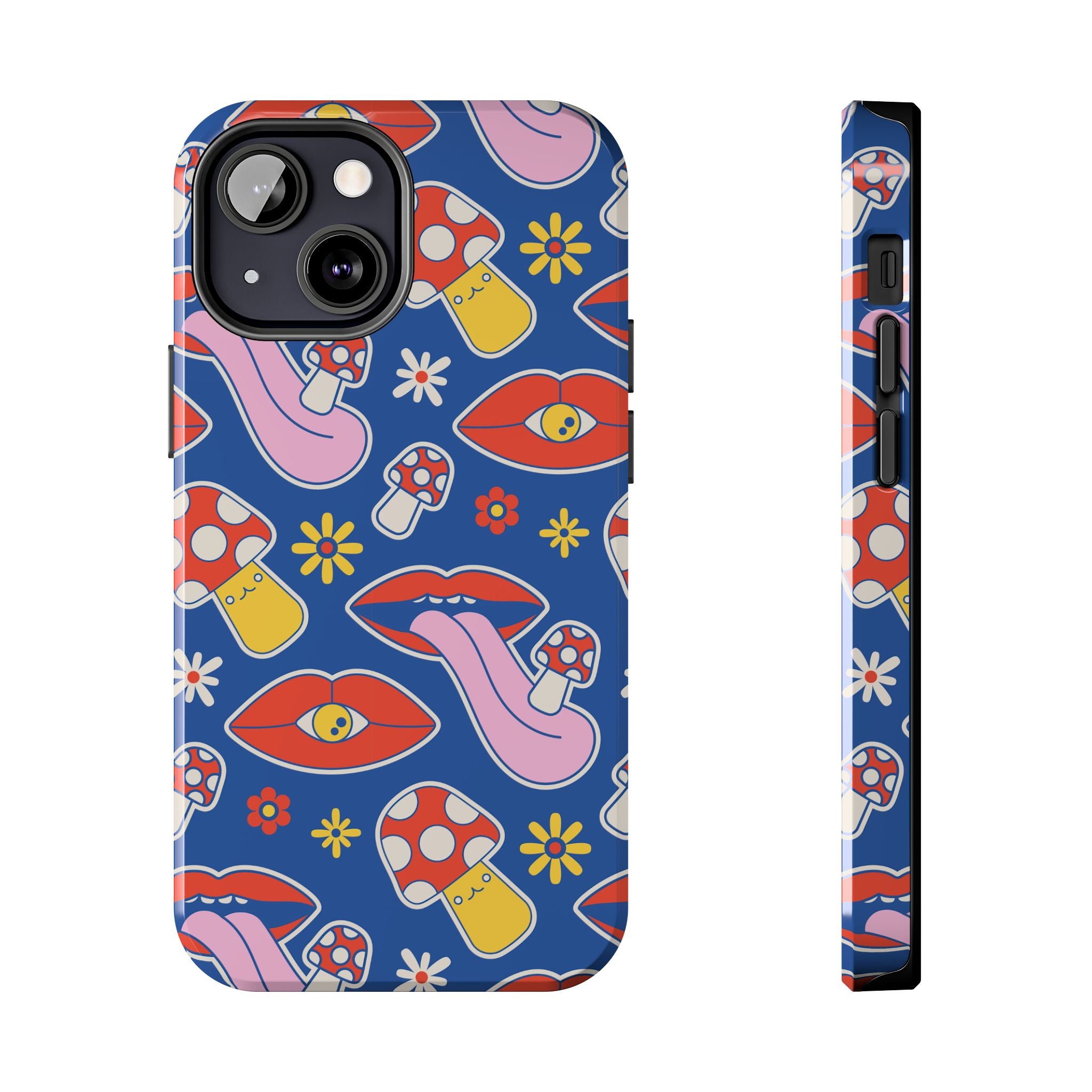 70s Lips Mushrooms Flower Power Phone Case 🌼💋🍄