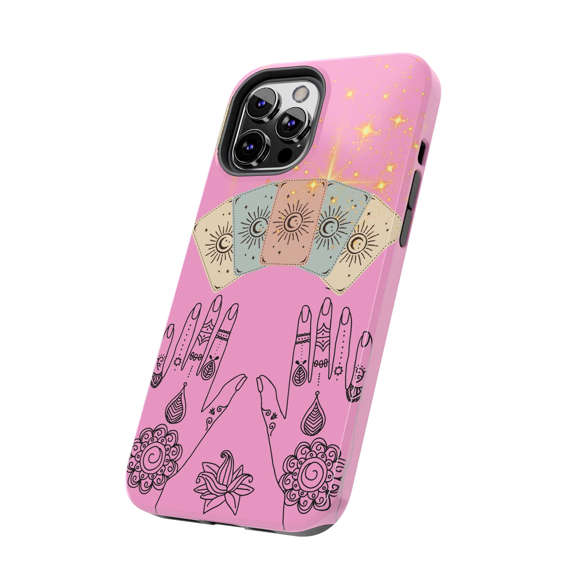 60s–70s Mystical Tarot Henna Hands Phone Case 🔮📱
