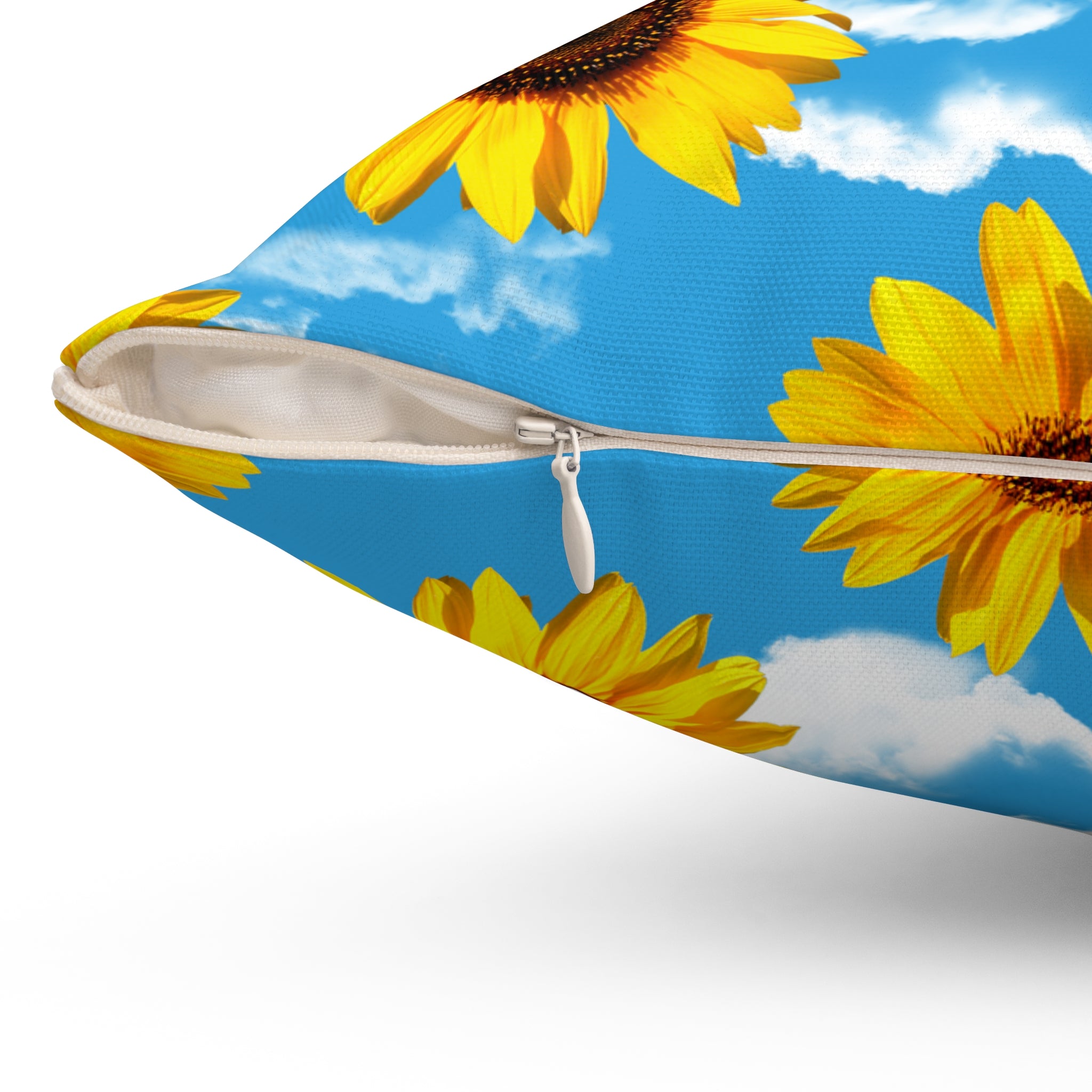 Sunflower Sky Floral Vintage 90s Mood Pillow