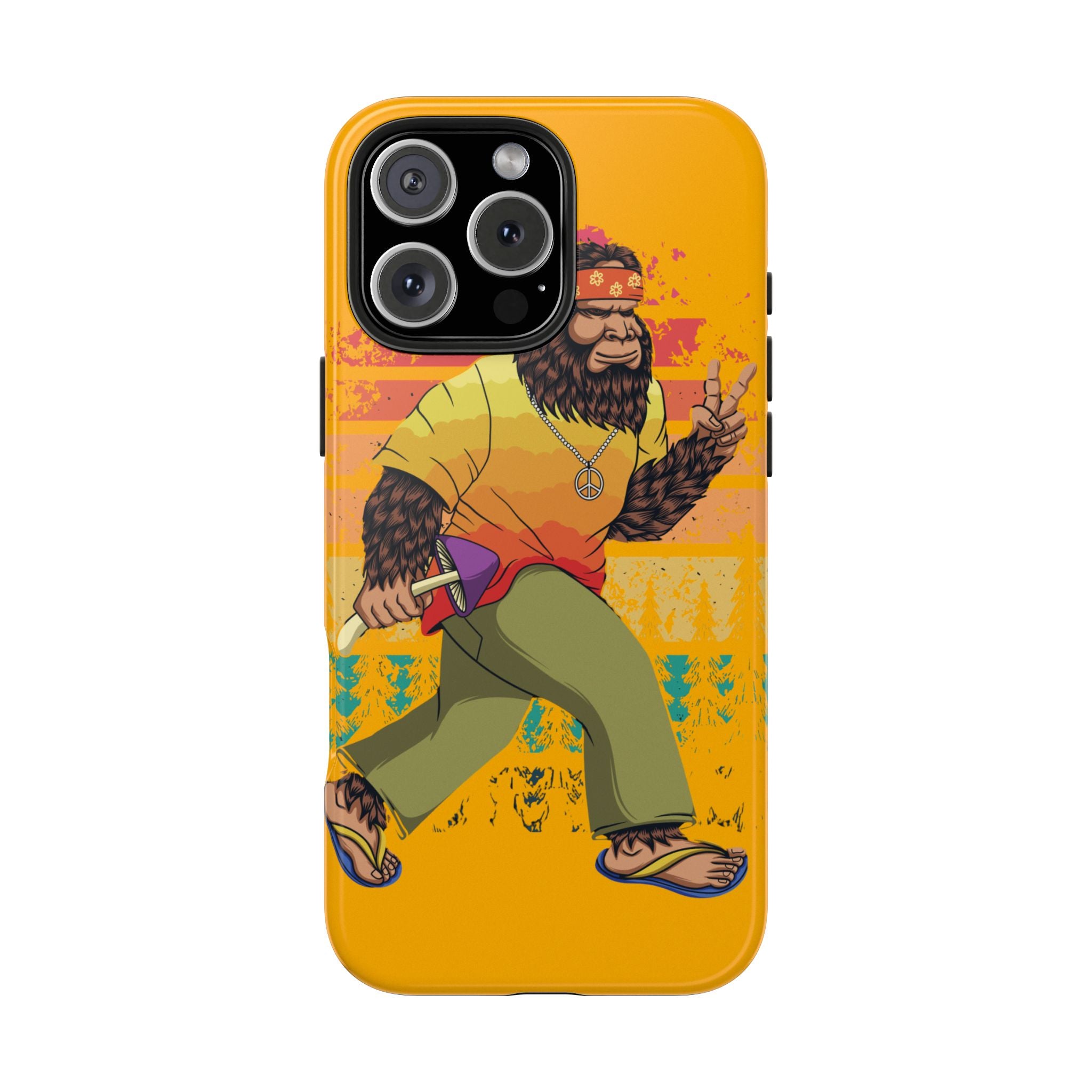 70s Bigfoot Mushroom Hunting Peace Phone Case 🍄✌️