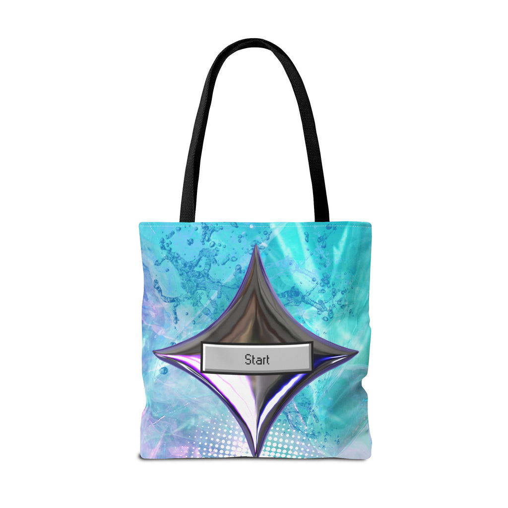 🪐💻 Y2K Saturn Start Button Tote Bag ✨🌈