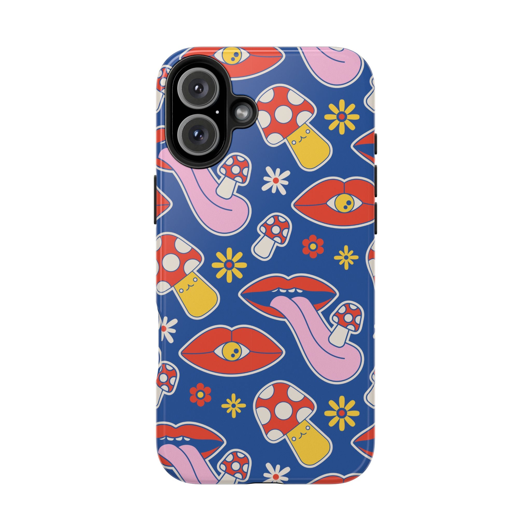 70s Lips Mushrooms Flower Power Phone Case 🌼💋🍄