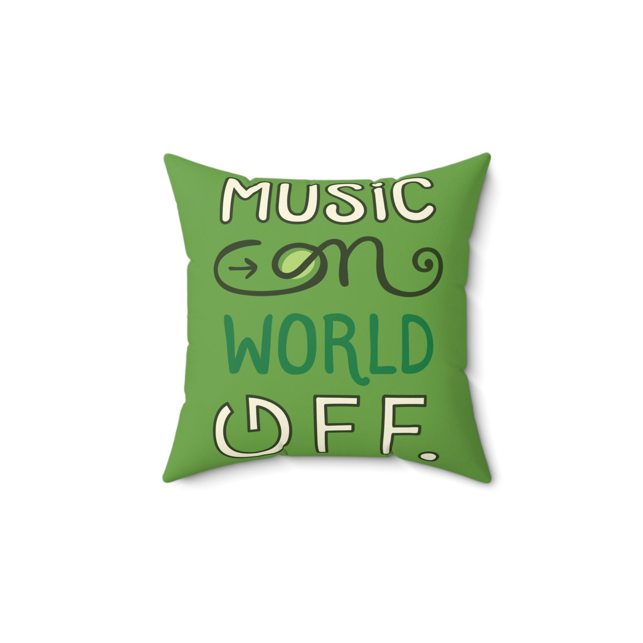 Music On World Off Y2K Mood Pillow