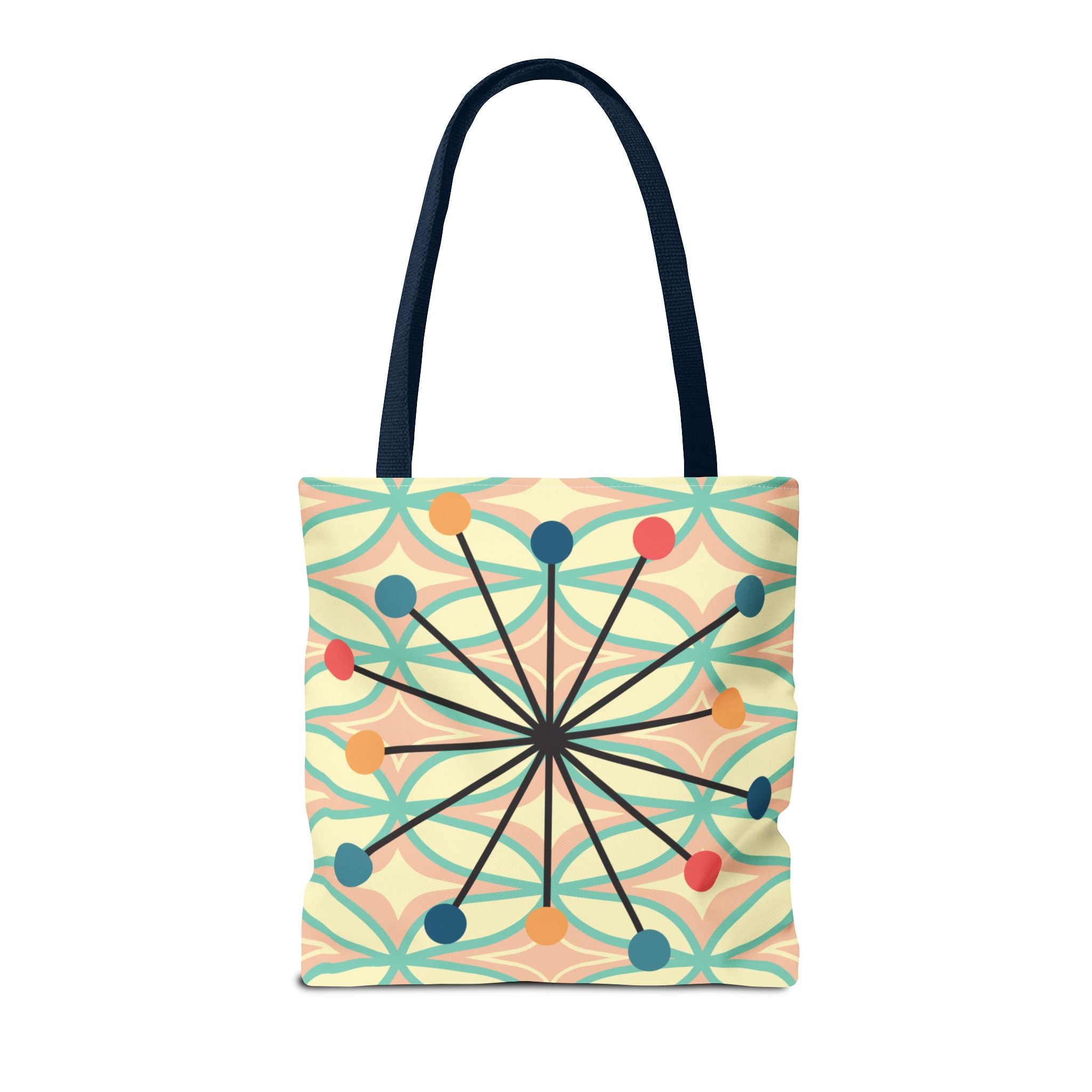 🐱 50s Retro Cat & Clock Tote Bag