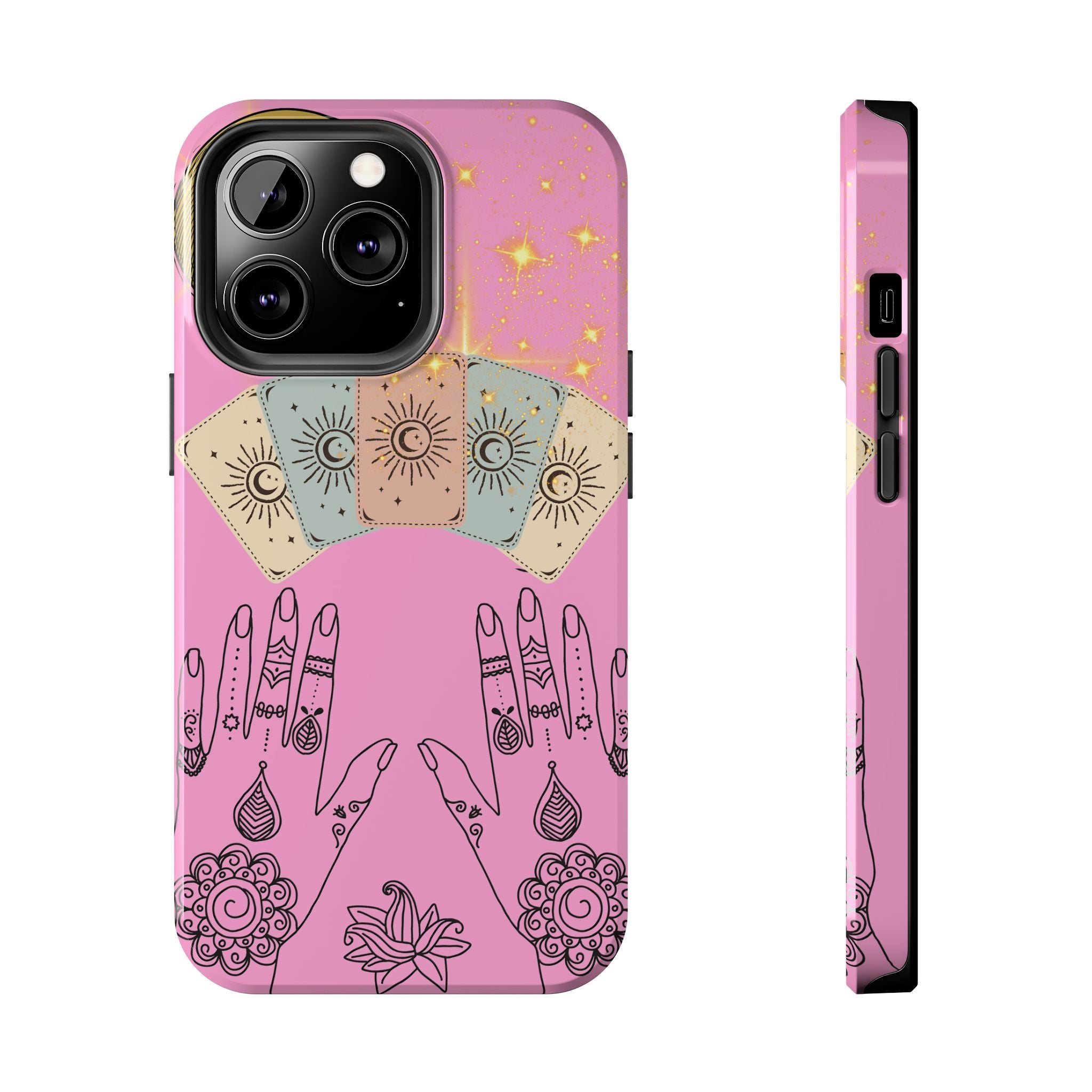60s–70s Mystical Tarot Henna Hands Phone Case 🔮📱