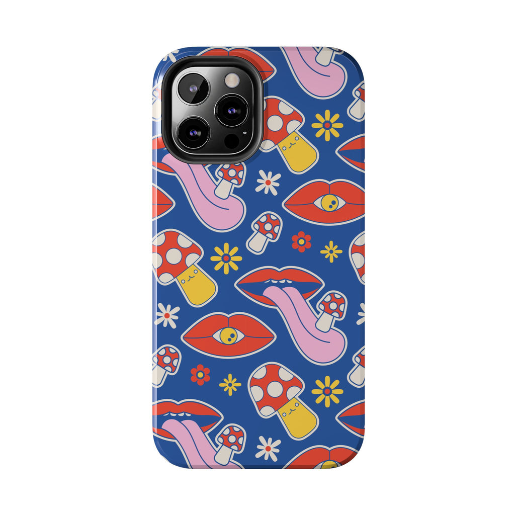 70s Lips Mushrooms Flower Power Phone Case 🌼💋🍄