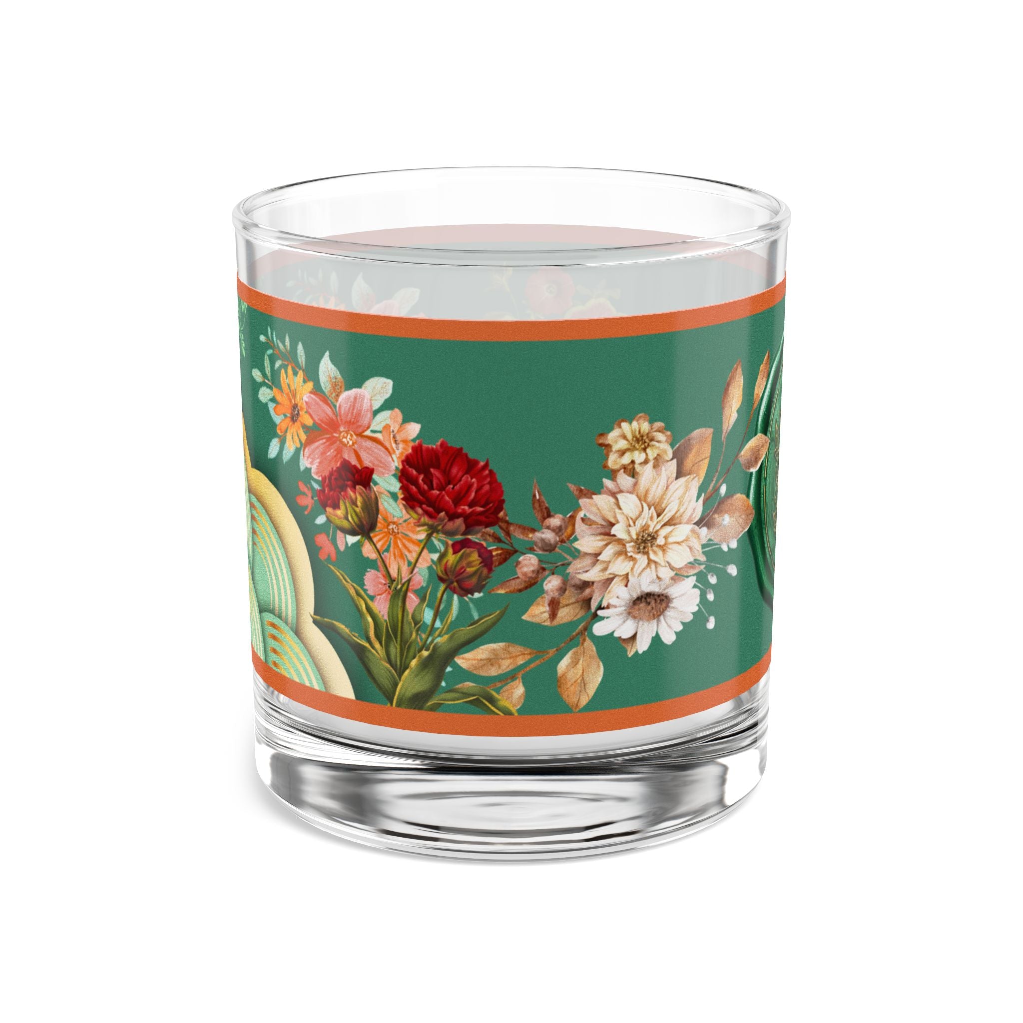 🌿🌸 50s Green Floral Seal Glass ✨