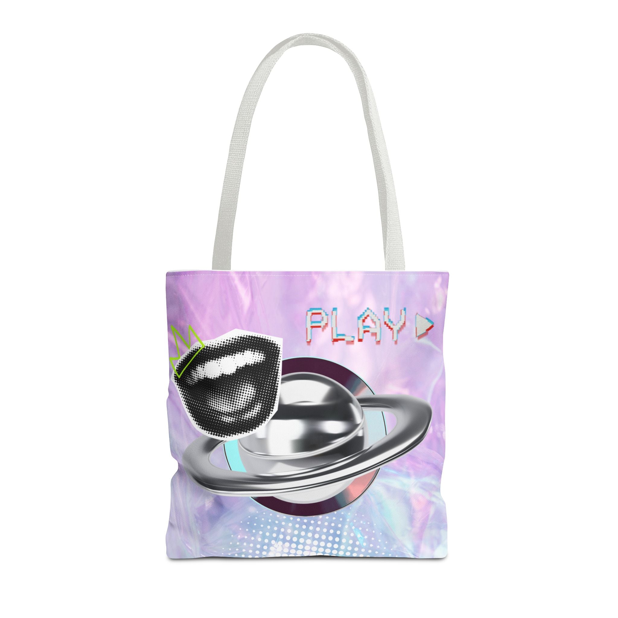 🪐💻 Y2K Saturn Start Button Tote Bag ✨🌈