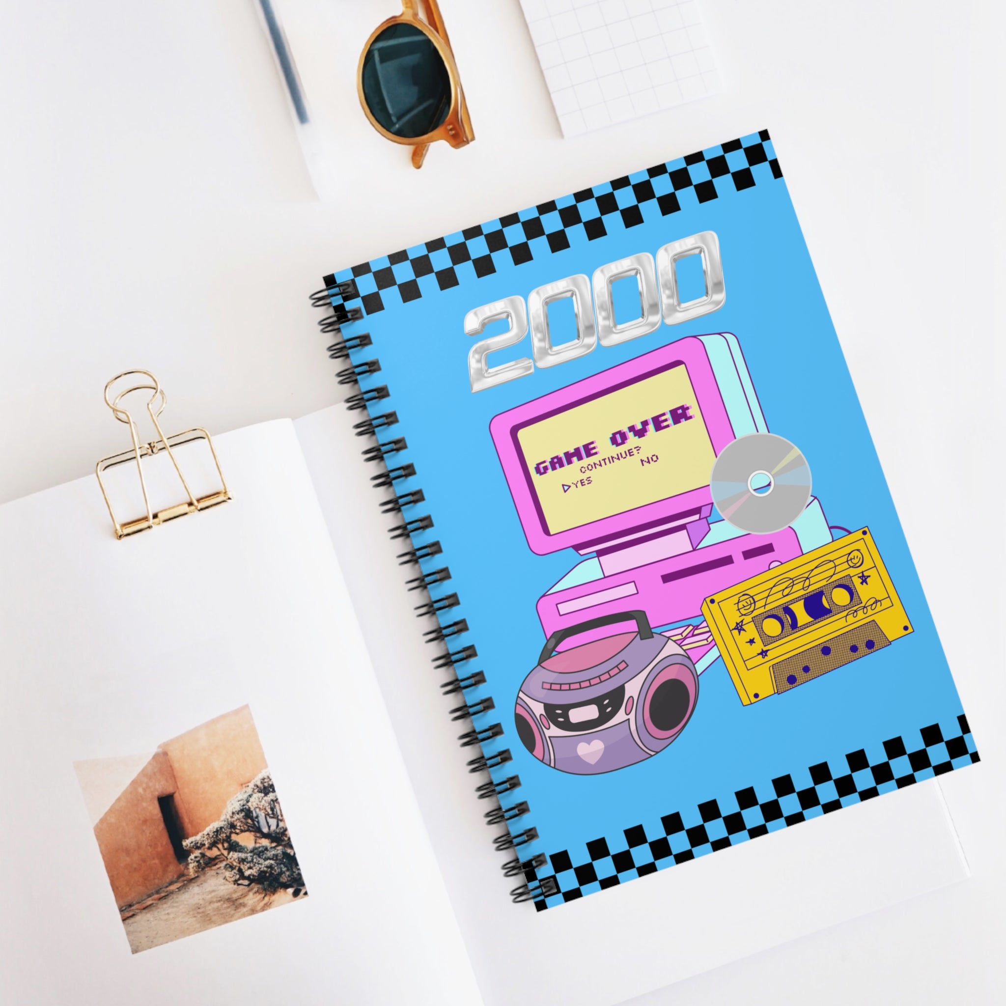 💾🎶 2000 Game Over Cassette & Boombox Computer Journal ✨🕹️