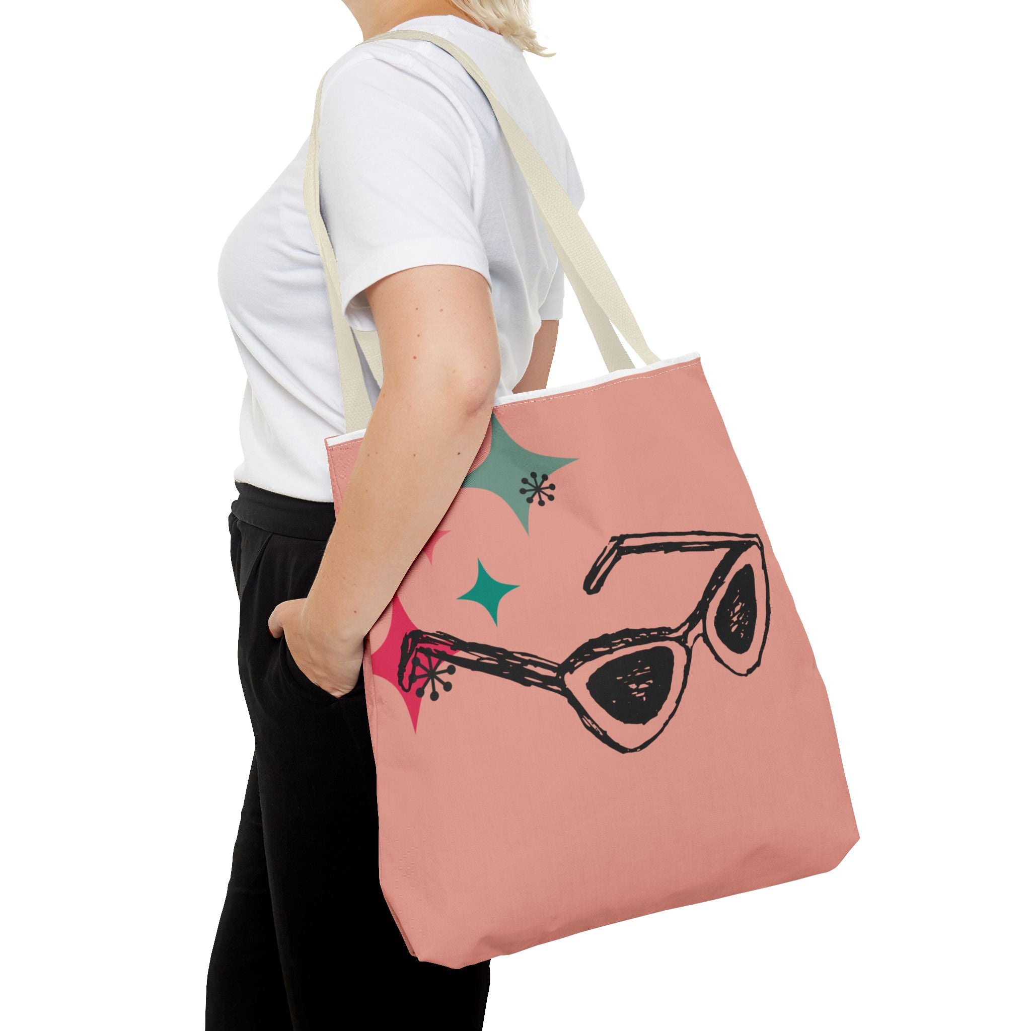 🕶️ 50s Retro Peachy Tote Bag