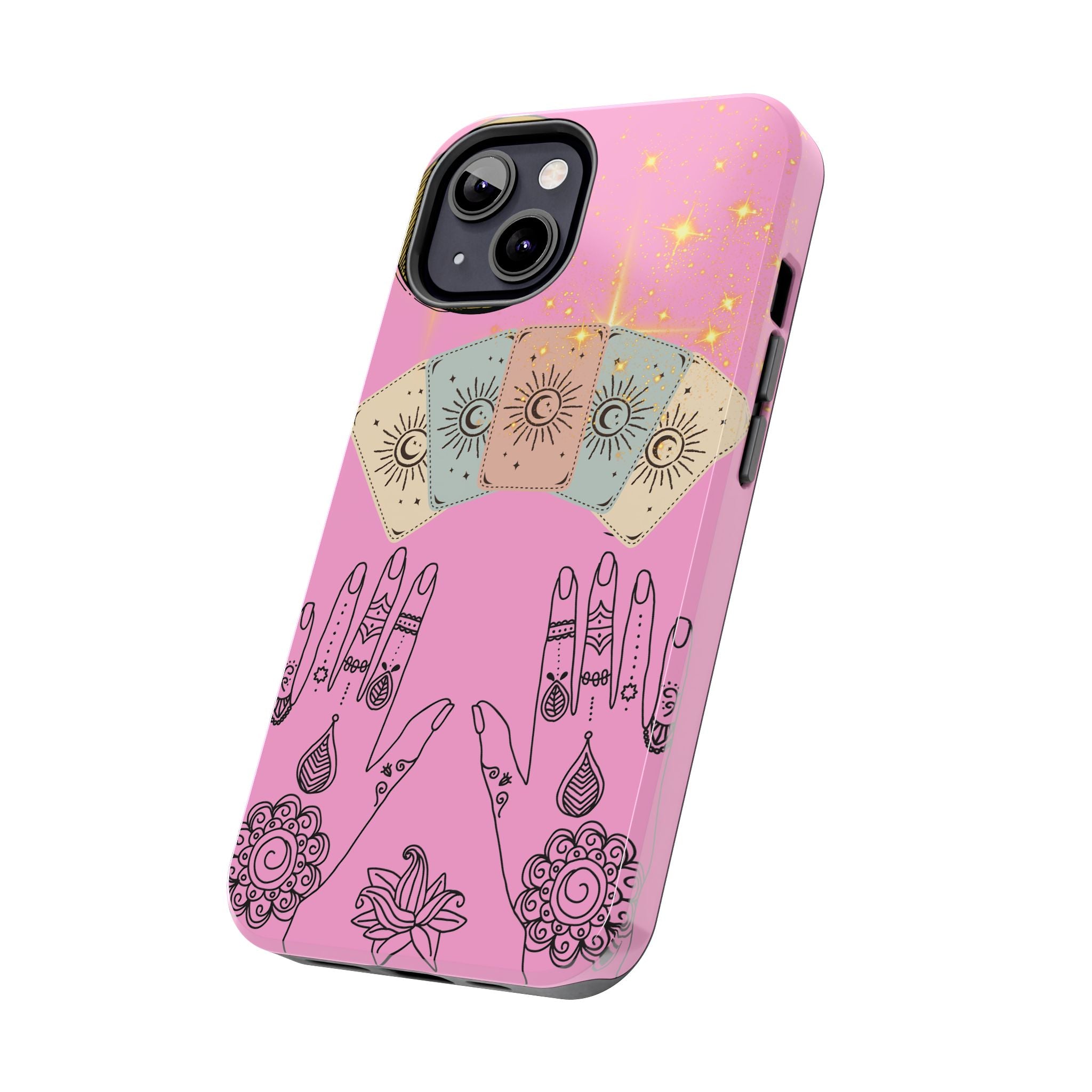 60s–70s Mystical Tarot Henna Hands Phone Case 🔮📱