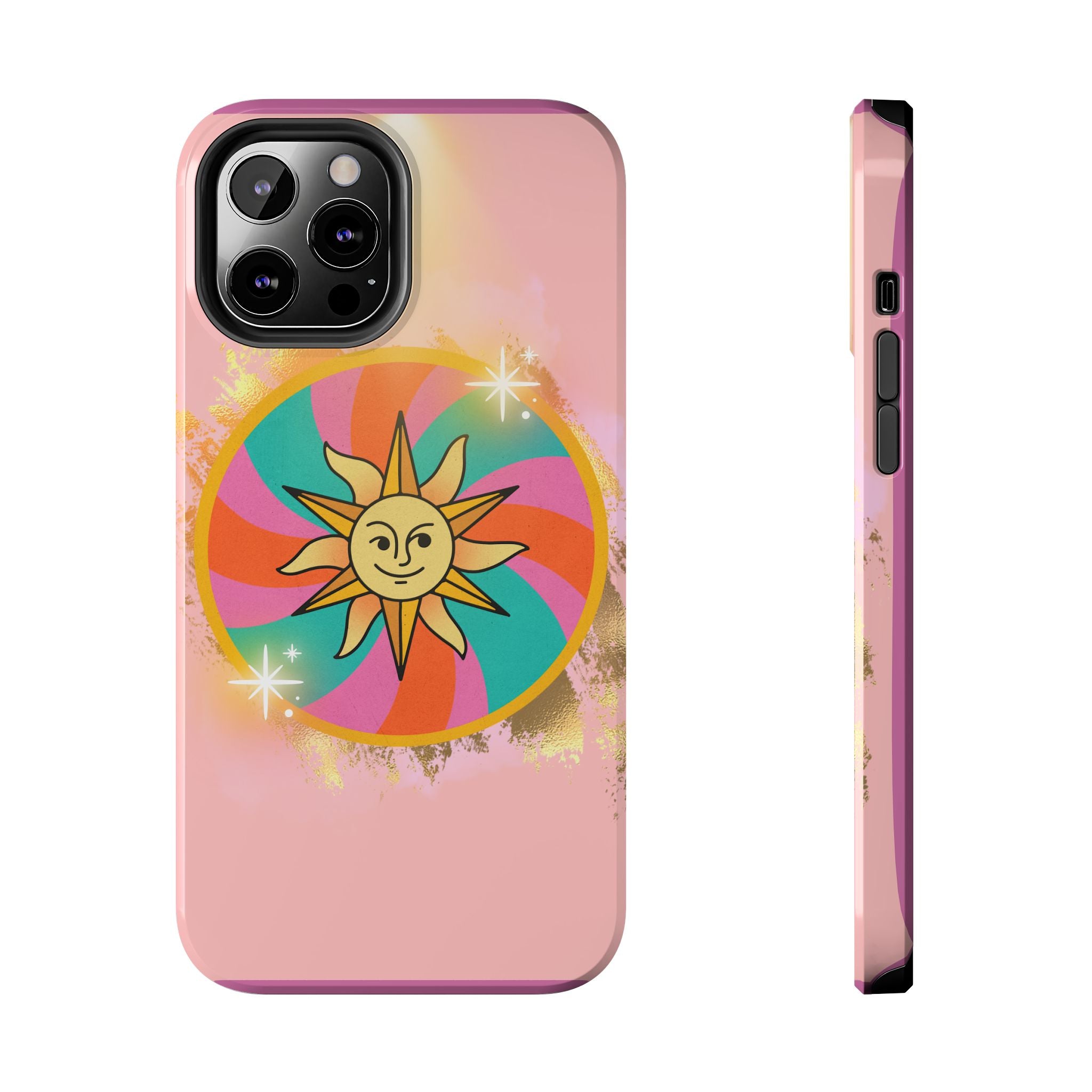 70s Sunshine Tarot Gold Mystical Phone Case 🔮☀️📱
