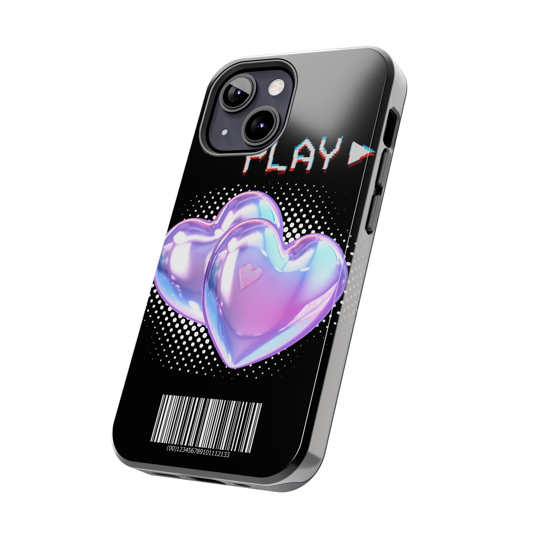 Y2K Black Play Barcode Phone Case 📱🖤