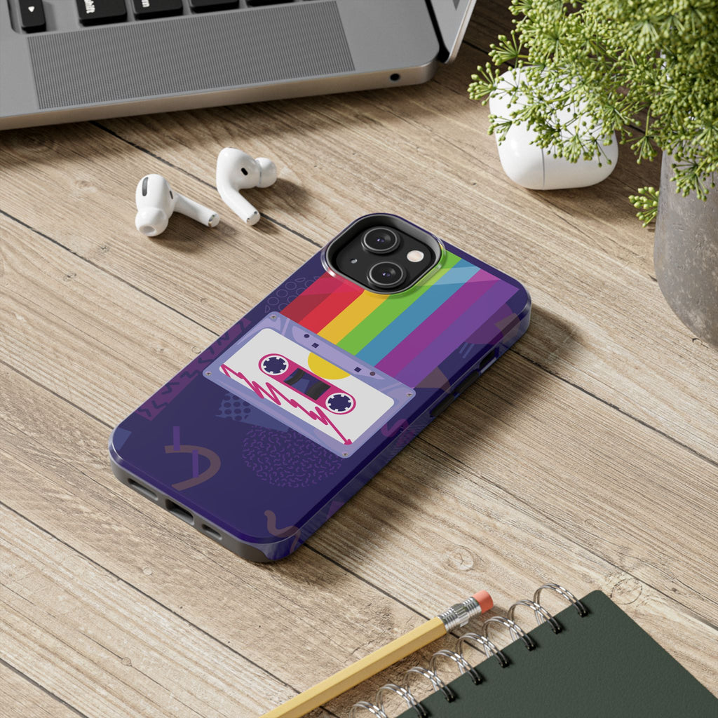 80s–90s Cassette Rainbow Phone Case 📼🌈📱