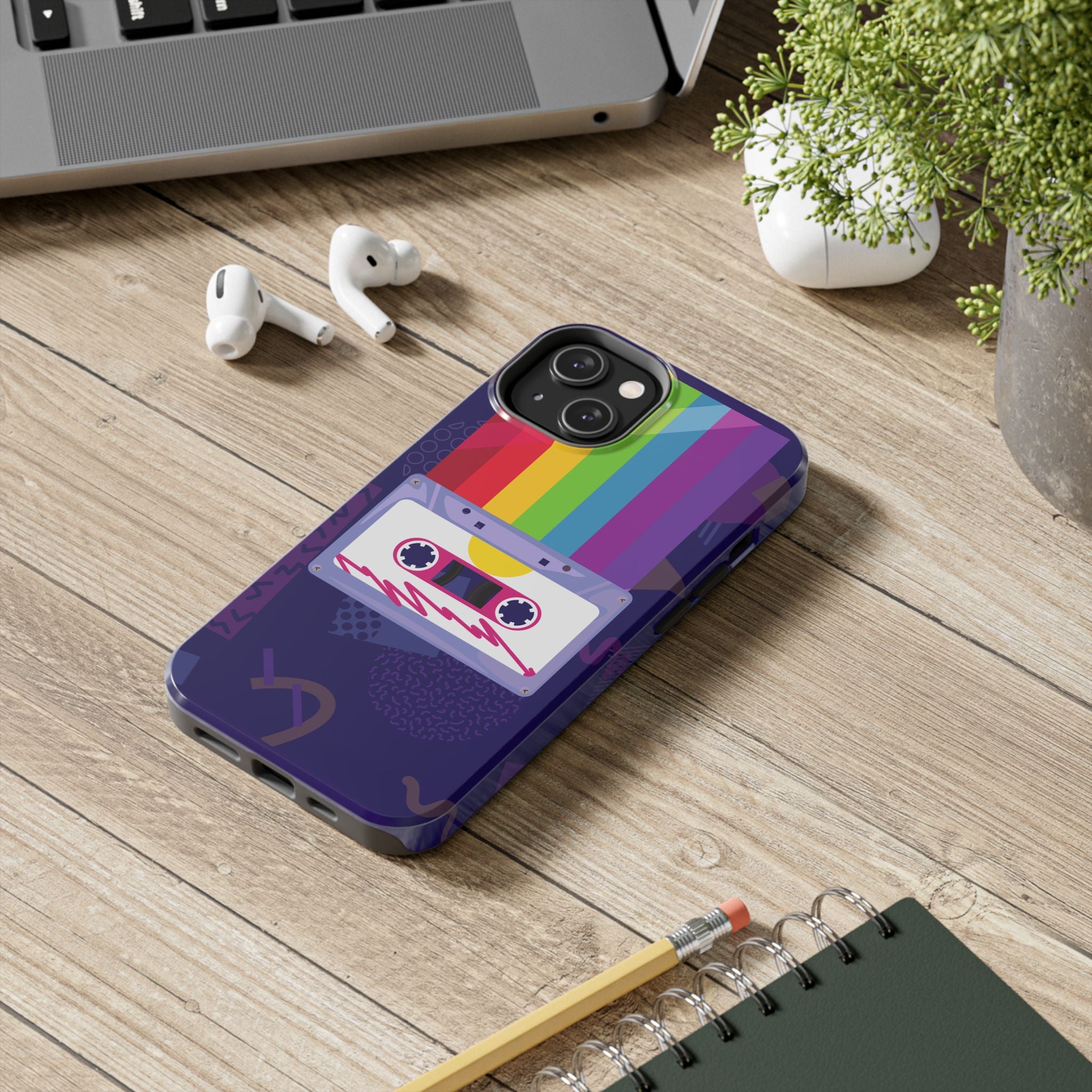 80s–90s Cassette Rainbow Phone Case 📼🌈📱