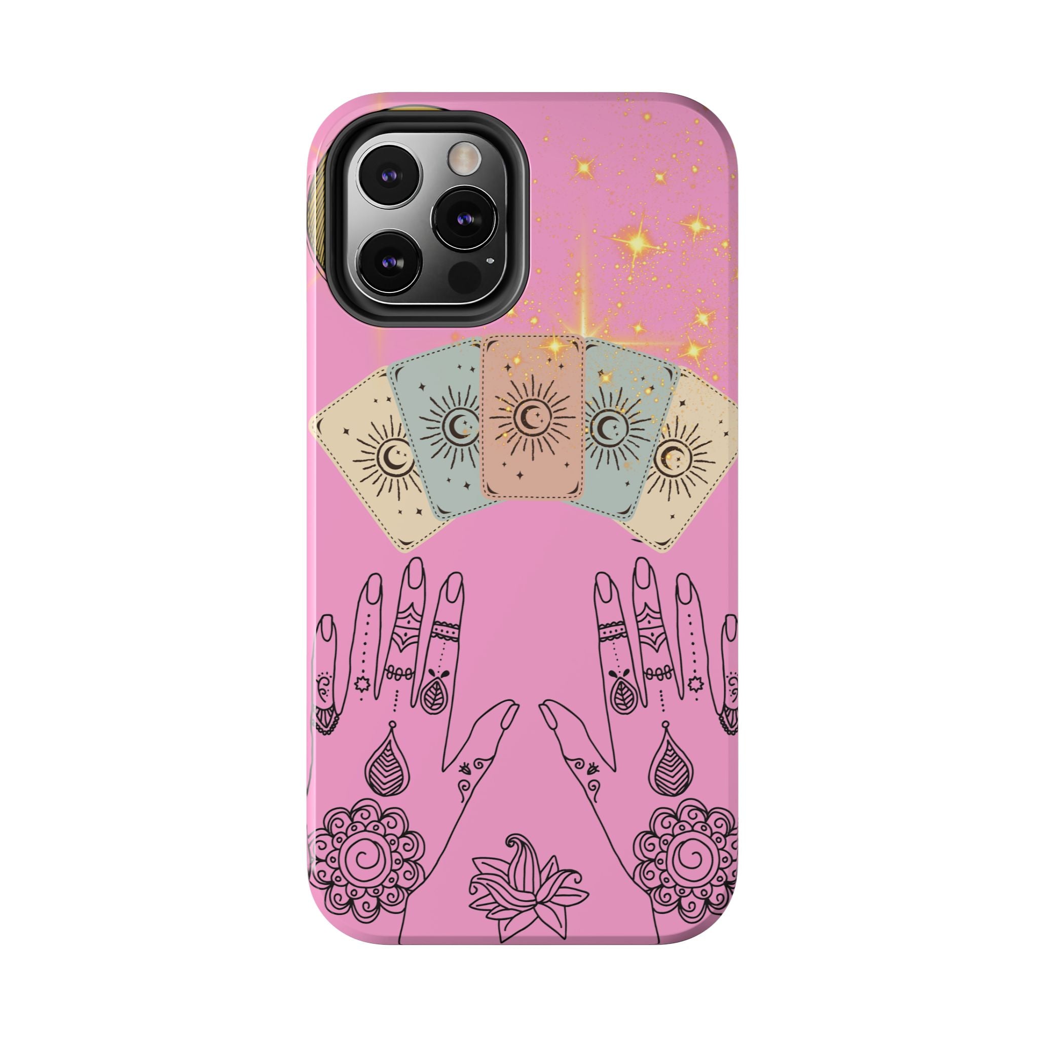 60s–70s Mystical Tarot Henna Hands Phone Case 🔮📱