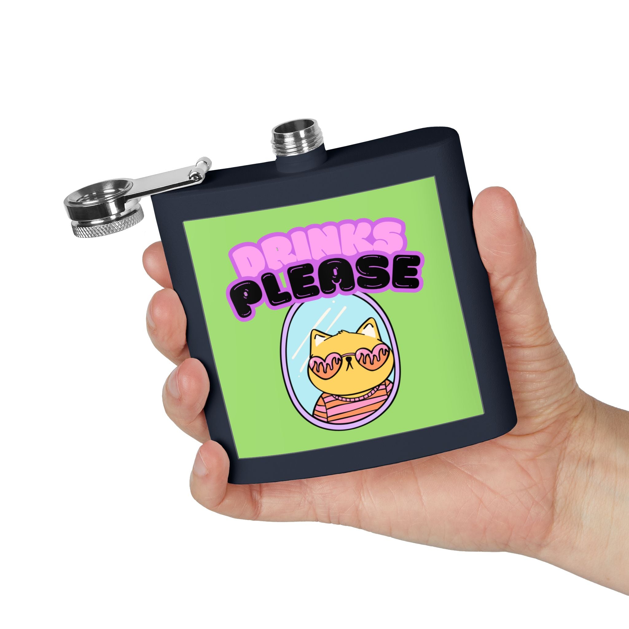 Drinks Please Cool Cat Flask