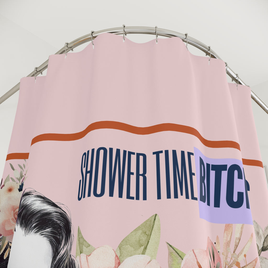 🚿 Vintage Retro Shower Time Bitches Shower Curtain