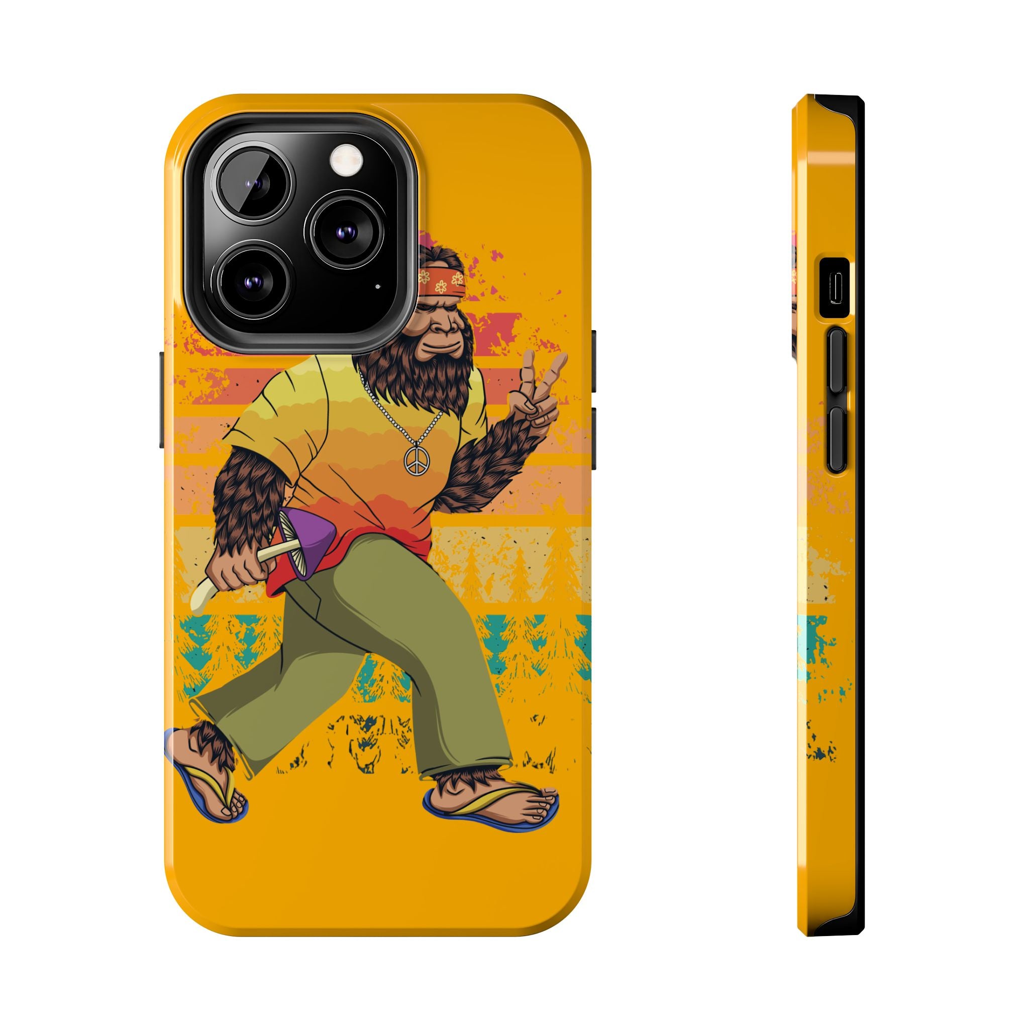 70s Bigfoot Mushroom Hunting Peace Phone Case 🍄✌️