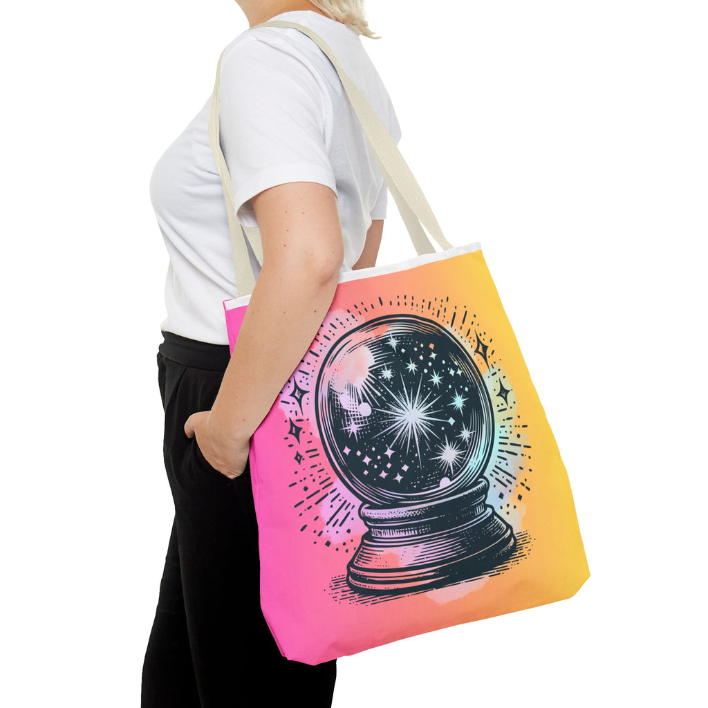 🔮✨ 70s Crystal Ball Mystical Tote Bag 🌼🌙