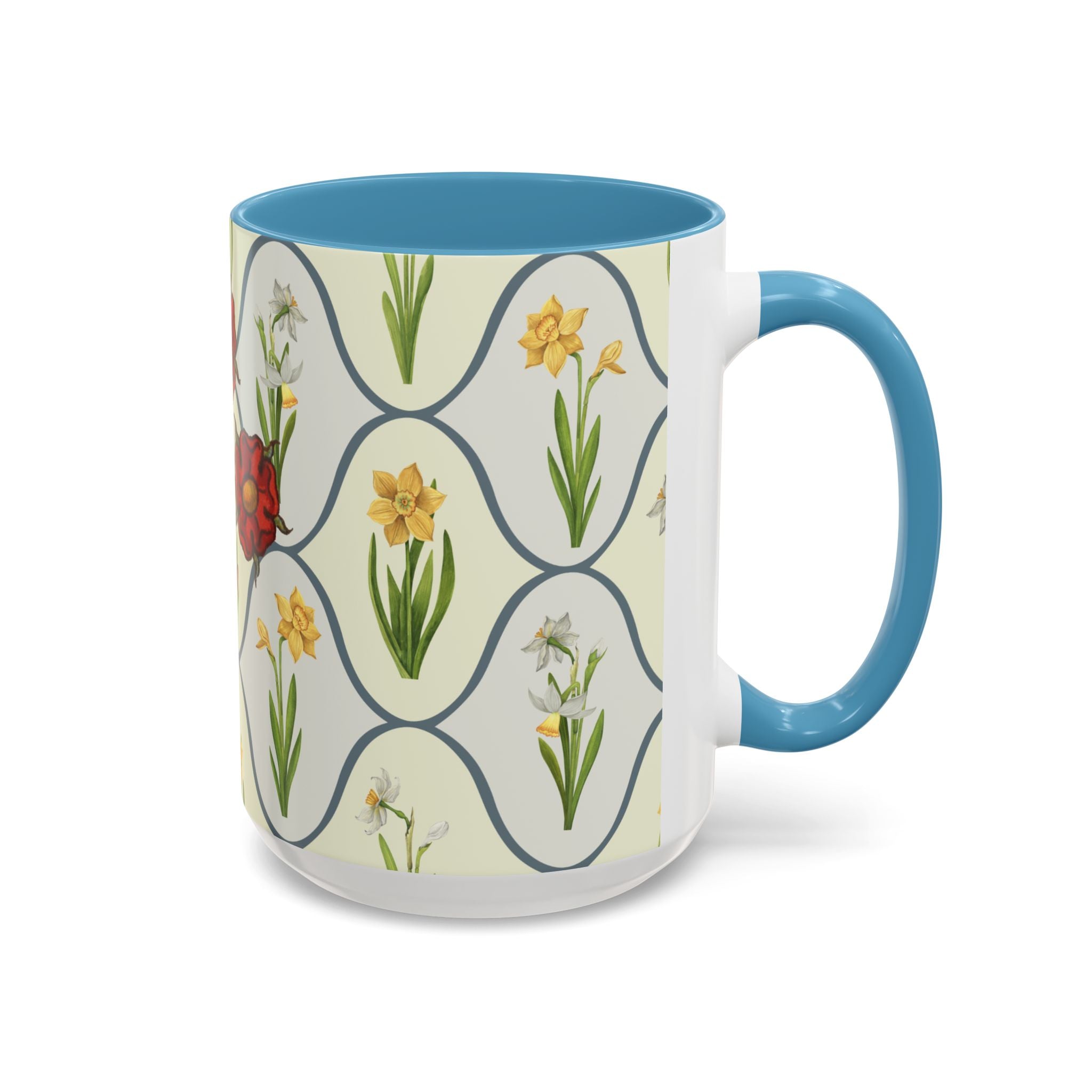 50s Floral Accent Coffee Mug