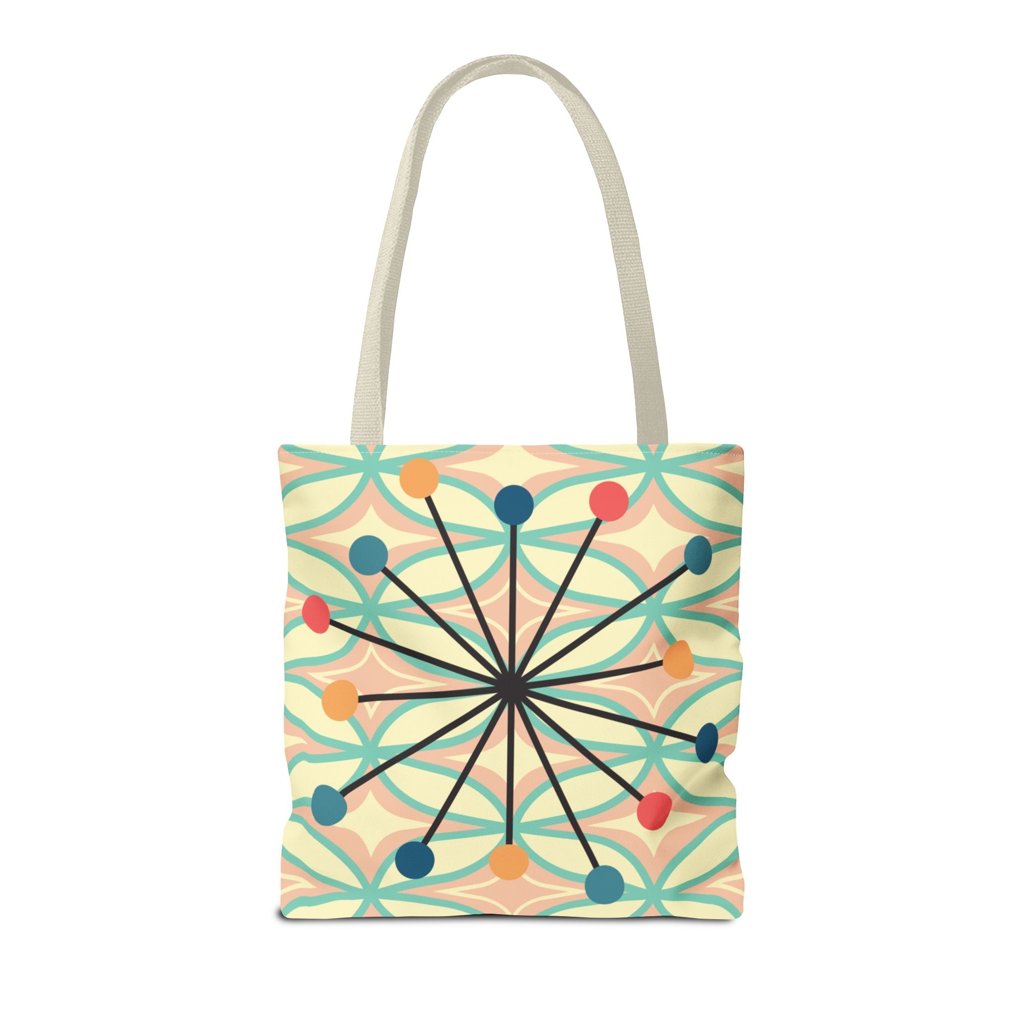 🐱 50s Retro Cat & Clock Tote Bag