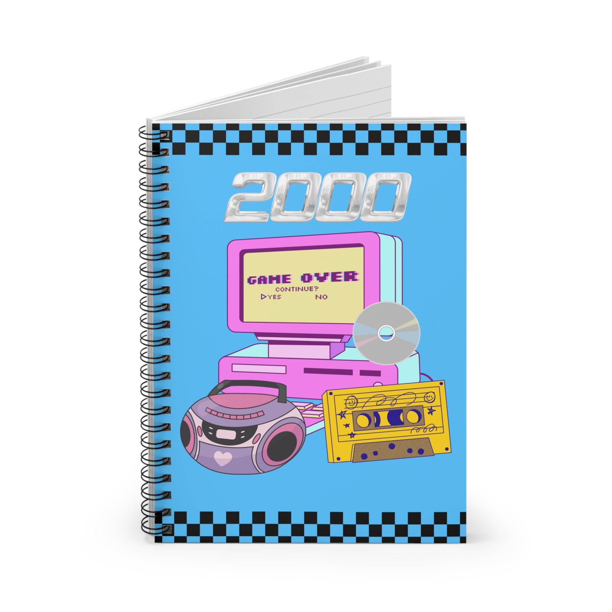 💾🎶 2000 Game Over Cassette & Boombox Computer Journal ✨🕹️