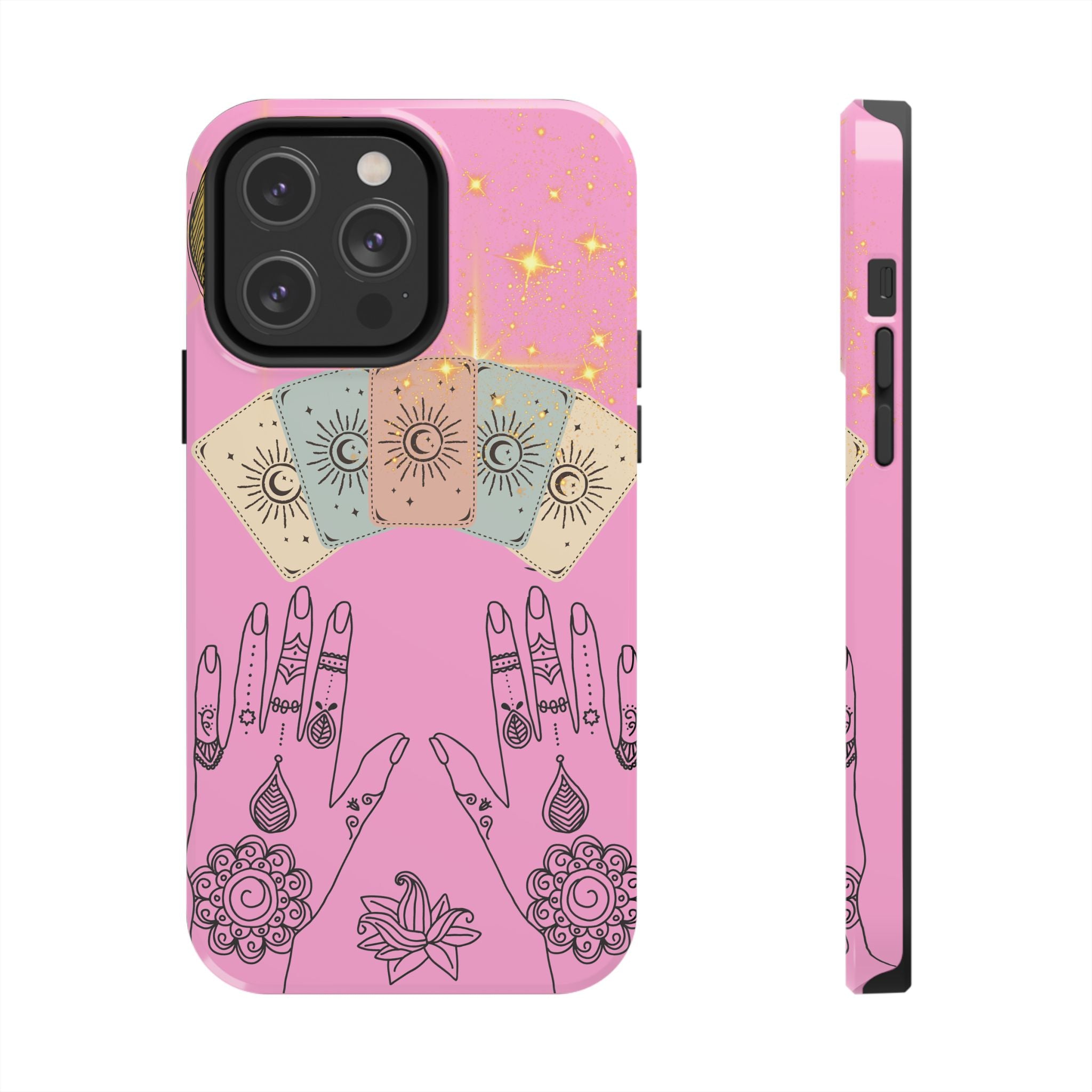 60s–70s Mystical Tarot Henna Hands Phone Case 🔮📱