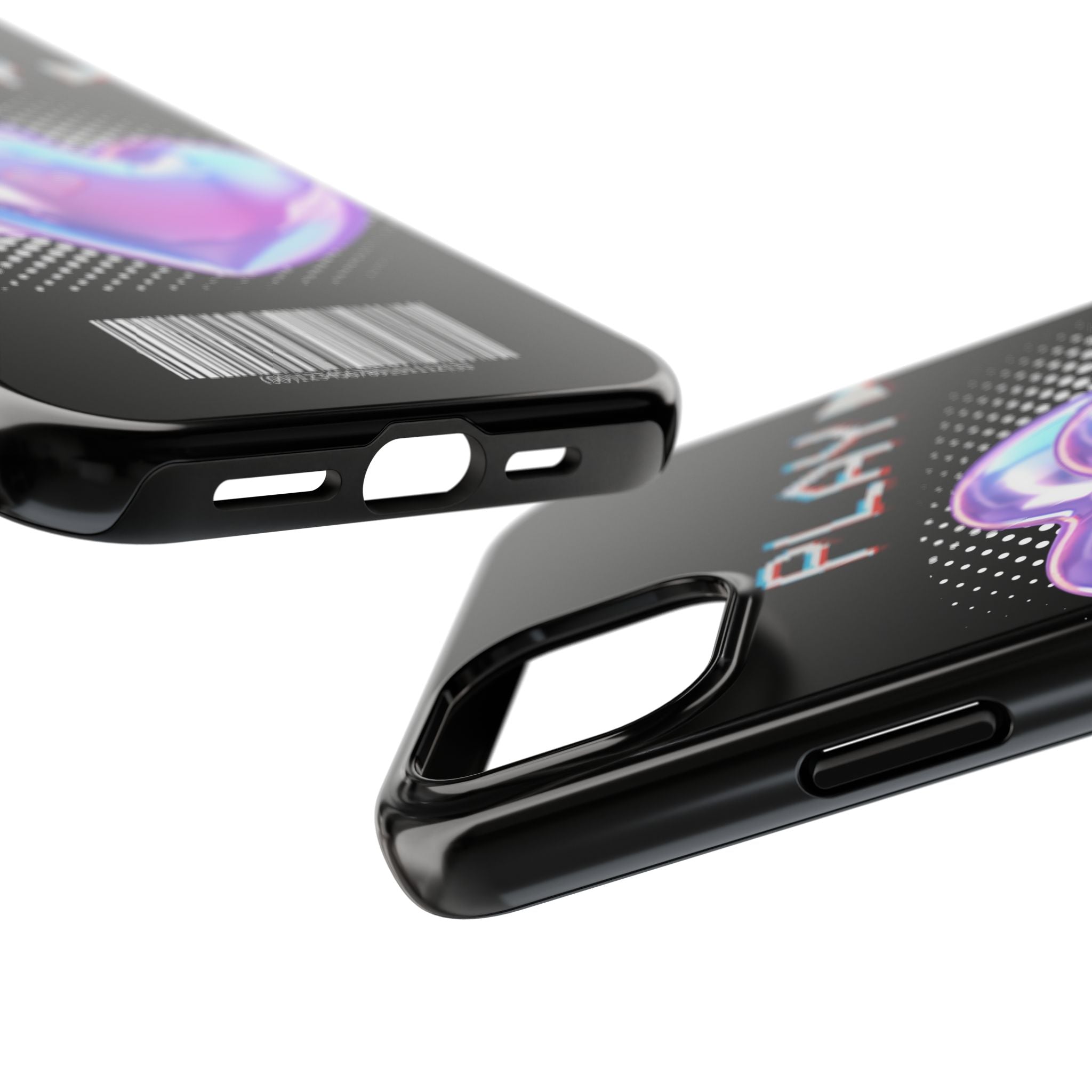 Y2K Black Play Barcode Phone Case 📱🖤