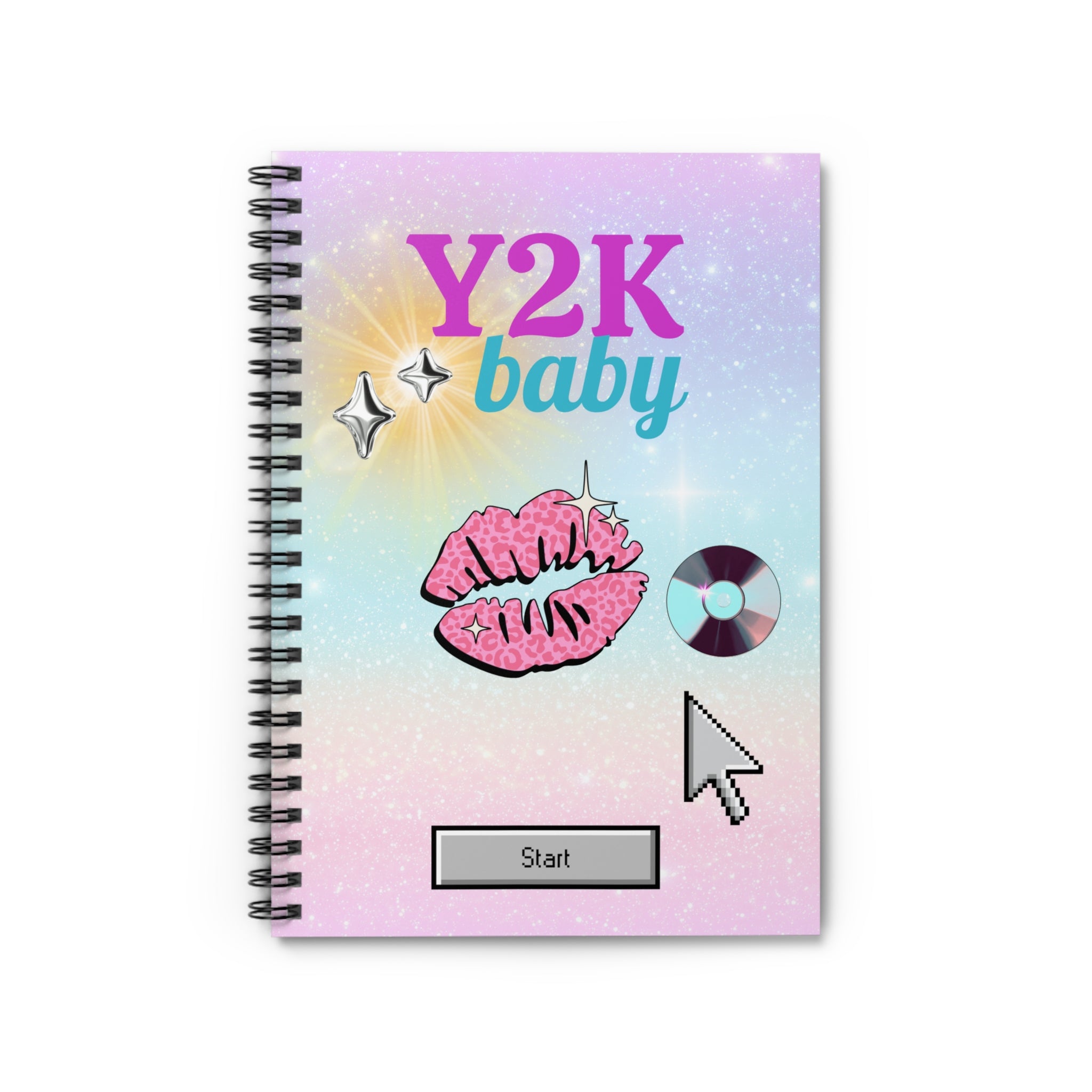💿✨ Y2K Baby Lips Start Button Journal 💋
