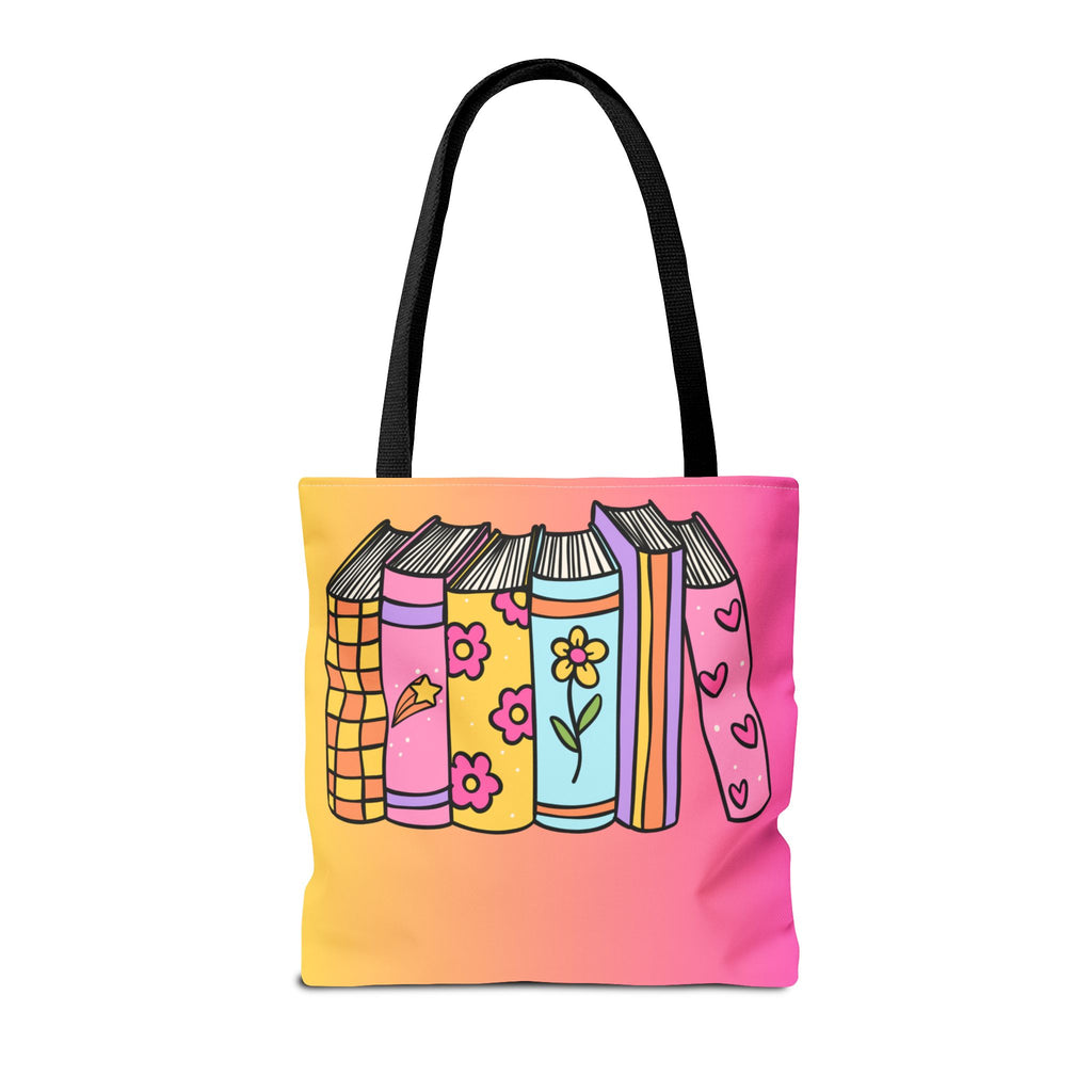 💖 60s–90s Book Hoarder Retro Tote Bag – Bright Pink & Yellow