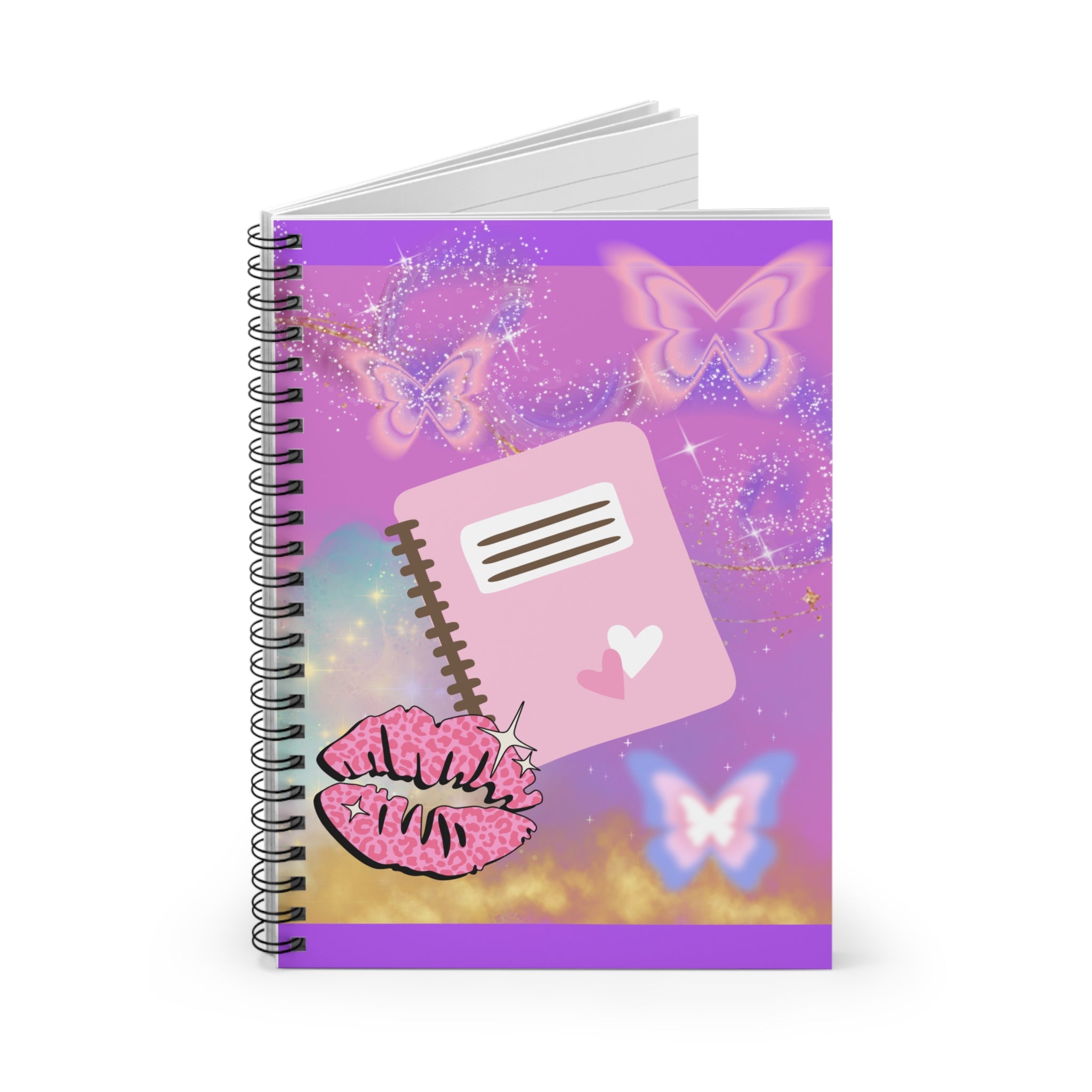 🦋💋 90s–Y2K Butterfly & Lips Journal 🌈✨